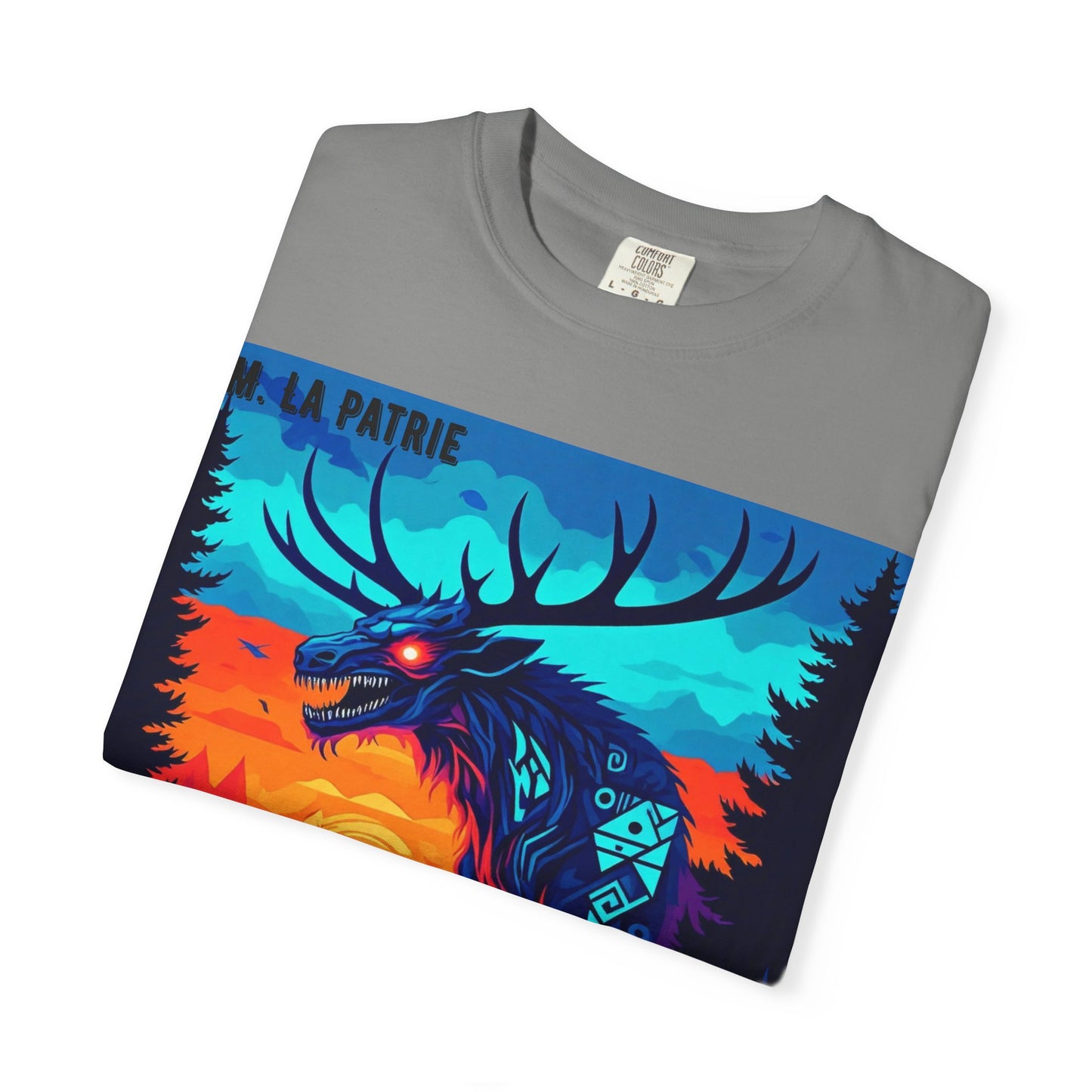 'Wendigo' par M. La Patrie, Vibrant First Nations Style Graphic T-Shirt, Unique Art Tee for Nature Lovers, Gift for Halloween, Cozy Casual Wear, Unisex Shirt