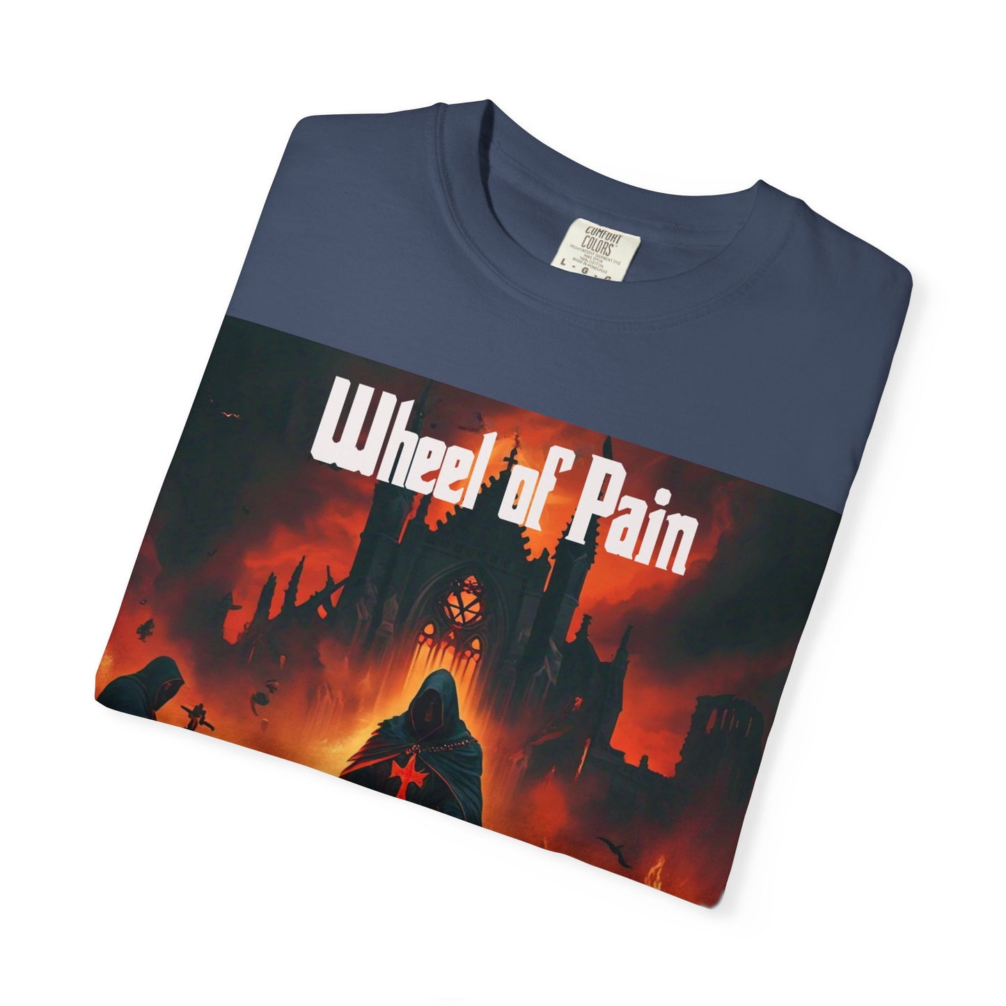 Wheel of Pain Gothic Templar Graphic T-Shirt, Unisex Tee for Fans, Cool Gift for Music Lovers, Halloween Shirt, Retro Vintage Style