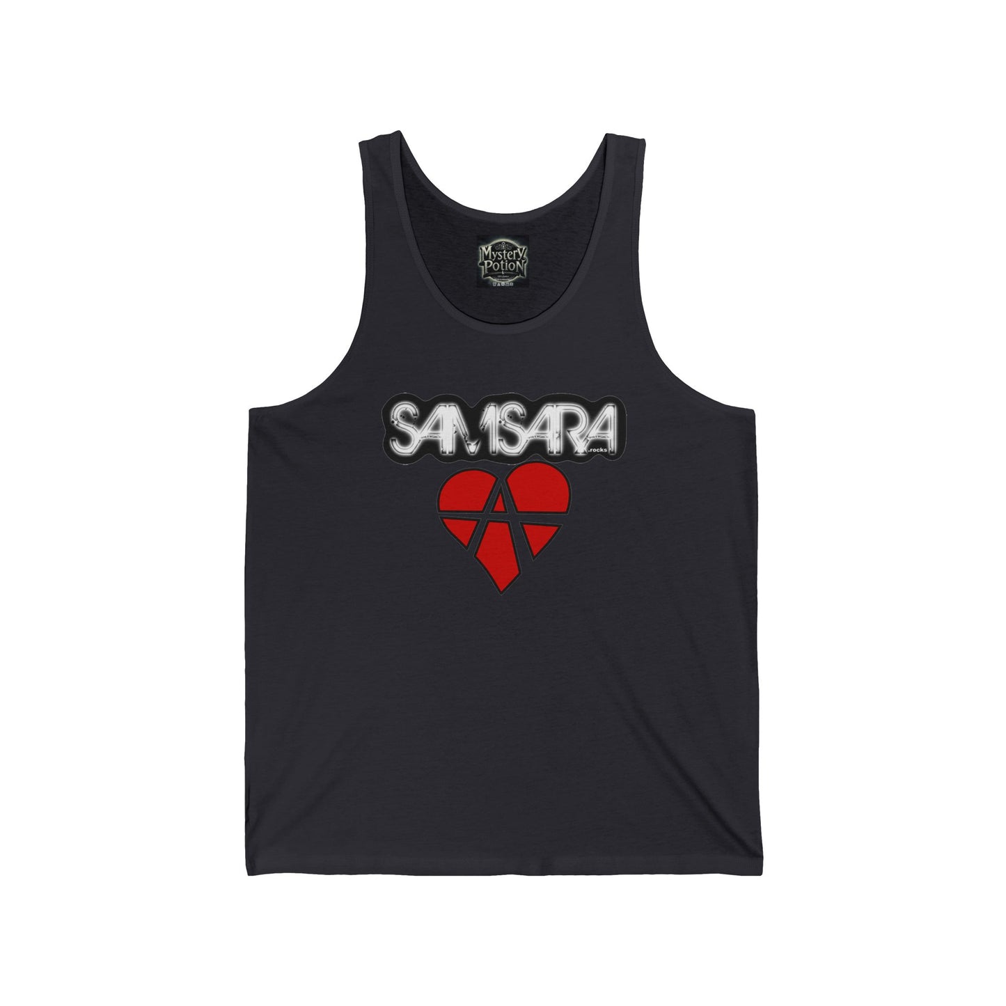 Samsara Rocks Love Anarchy Unisex Jersey Tank - Perfect for Concerts, Festivals, Music Lovers, Summer Wear, Casual Outings