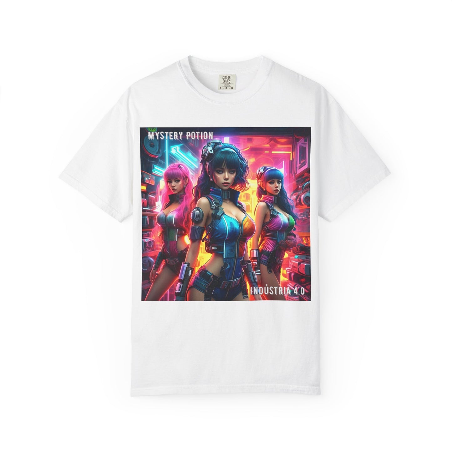 'Indústria 4.0' by Mystery Potion Unisex Garment-Dyed T-shirt, Cyberpunk T-shirt, Gamer Apparel, Unique Graphic Tee, Gift for Fans