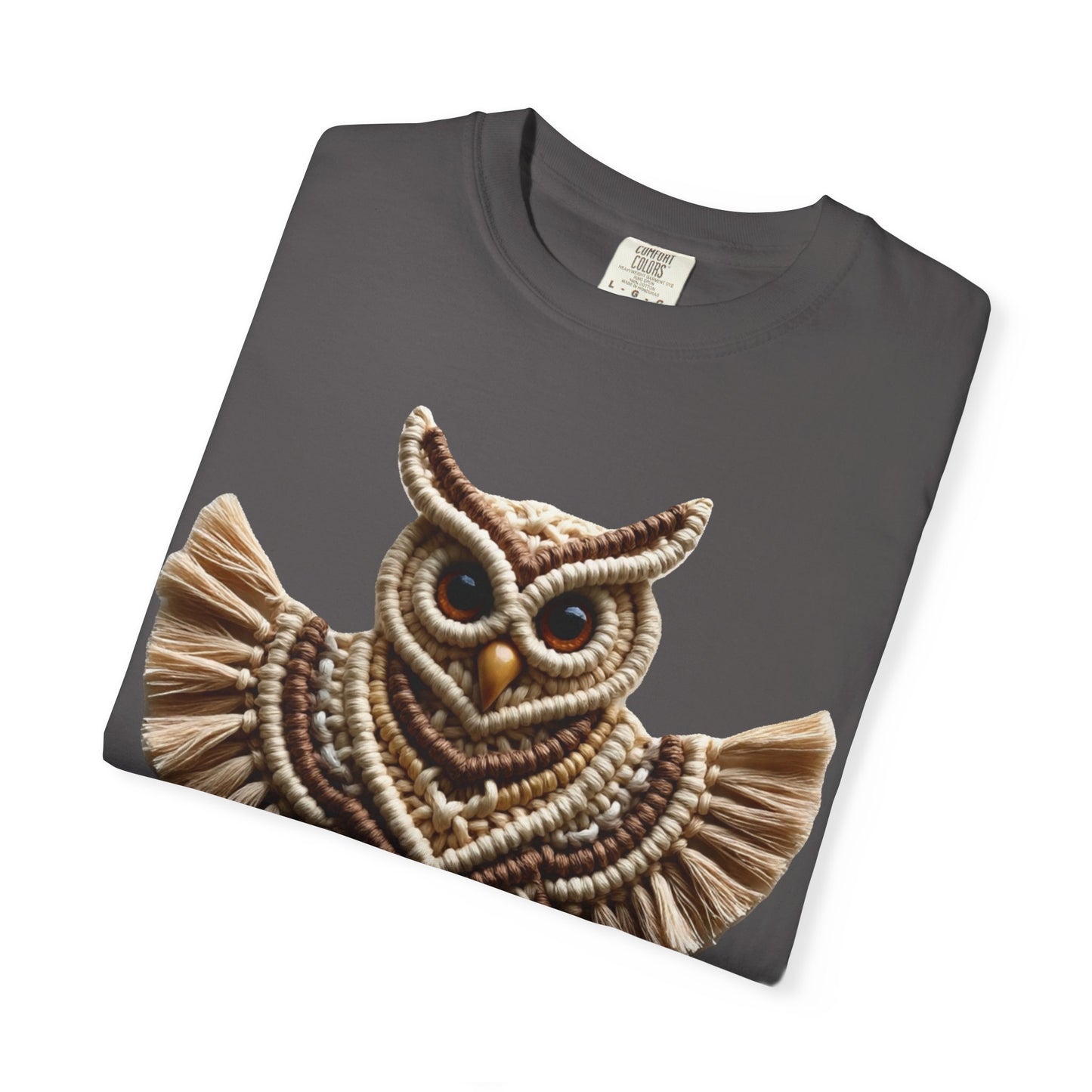 Artistic Macrame Owl T-Shirt, Unisex Graphic Tee, Nature Lover Gift, Bohemian Style Shirt, Wildlife Art Apparel, Unique Owl Design