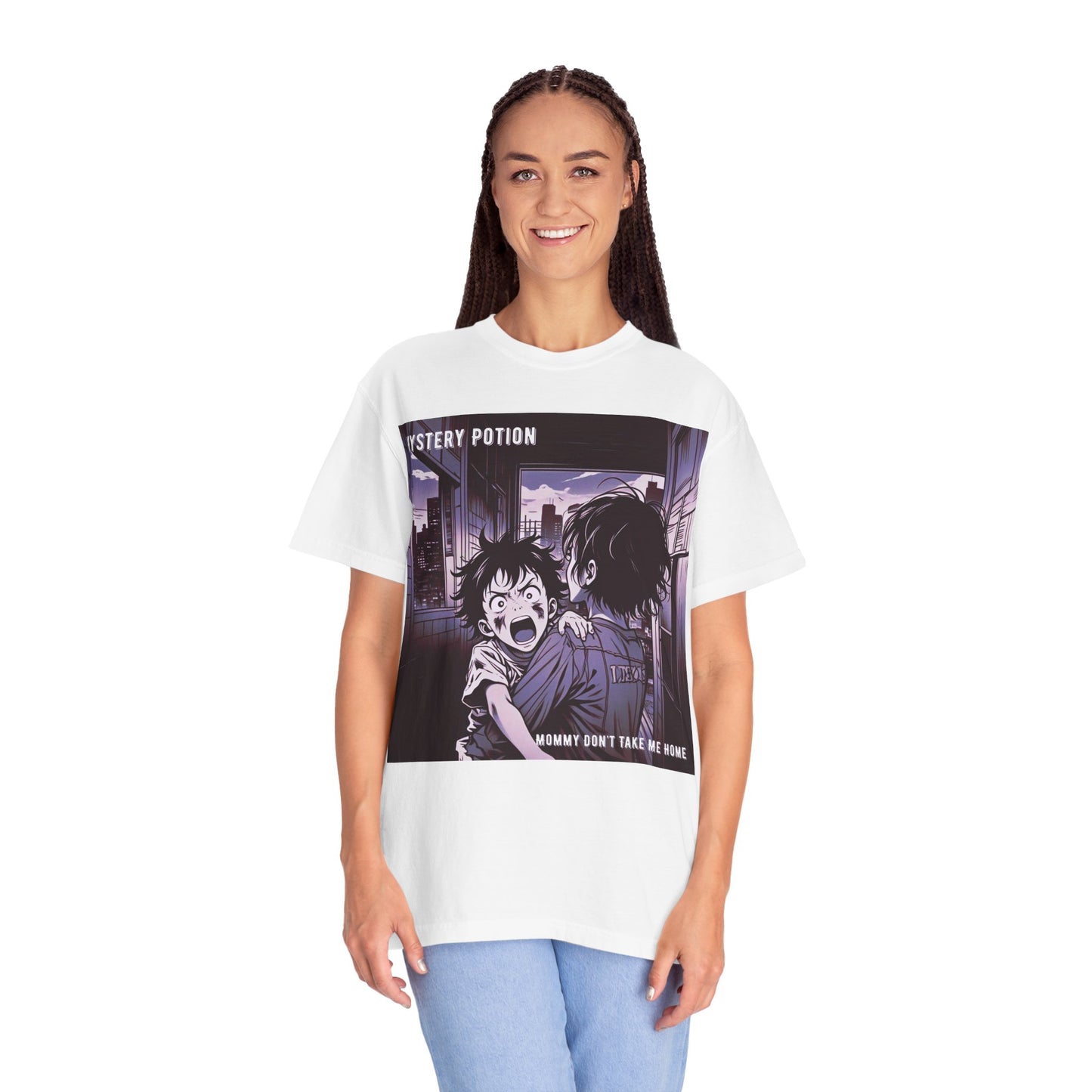 'Mommy Don't Take Me Home' by Mystery Potion, Unisex T-Shirt – Anime Graphic Tee, Casual Wear, Gift for Teens, Pop Culture Apparel, Unique Graphic Tee