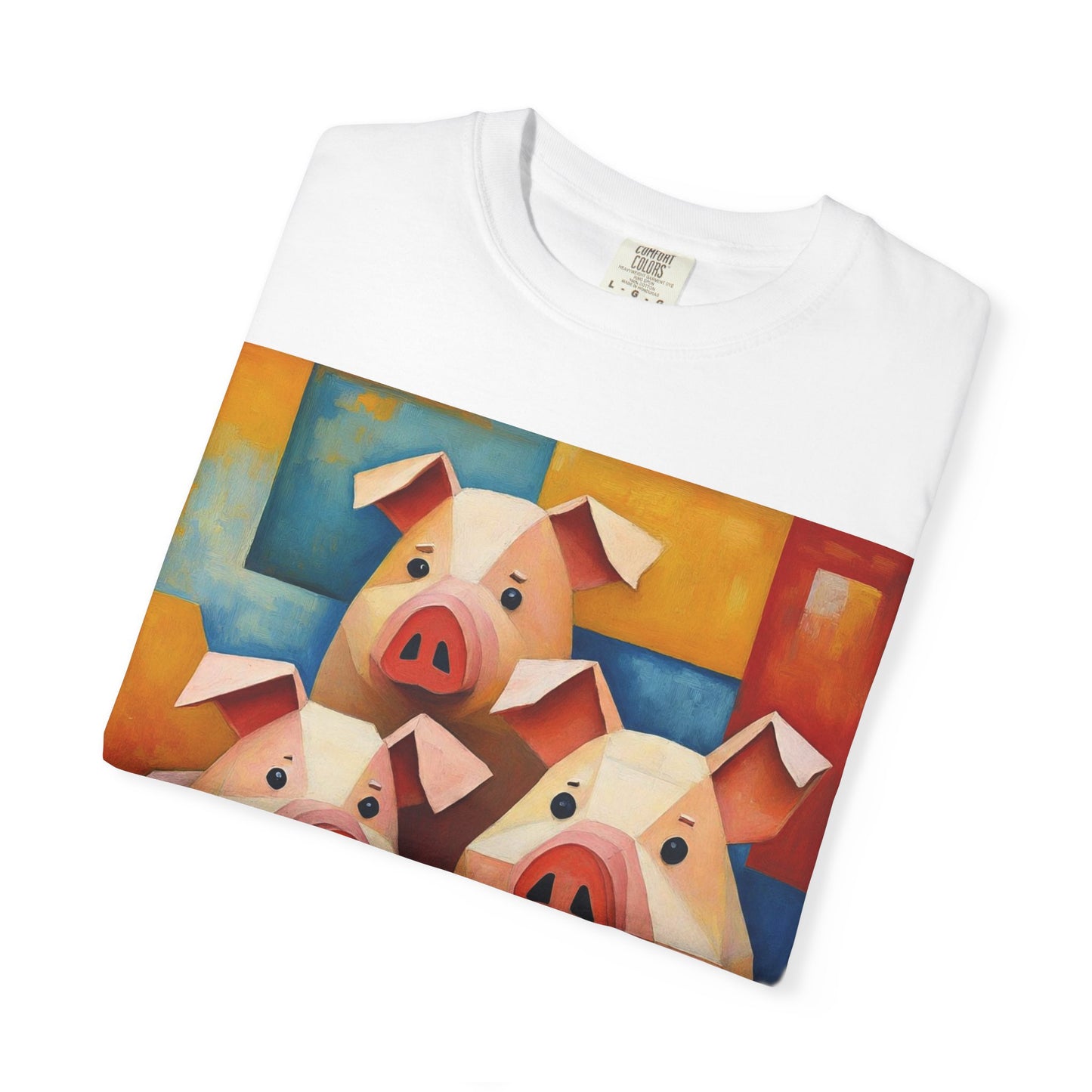 Pig Art T-Shirt, Funny Farm Tee, Animal Lover Gift, Unisex Graphic Tee, Cute Farmhouse Style, Casual Everyday Wear