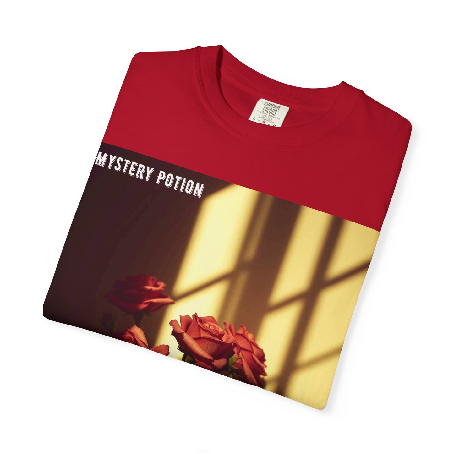 Mystery Potion Garment-Dyed Tee, Vintage Floral T-Shirt, Unisex Plant Lover Shirt, Gift for Her, Aesthetic Graphic Tee