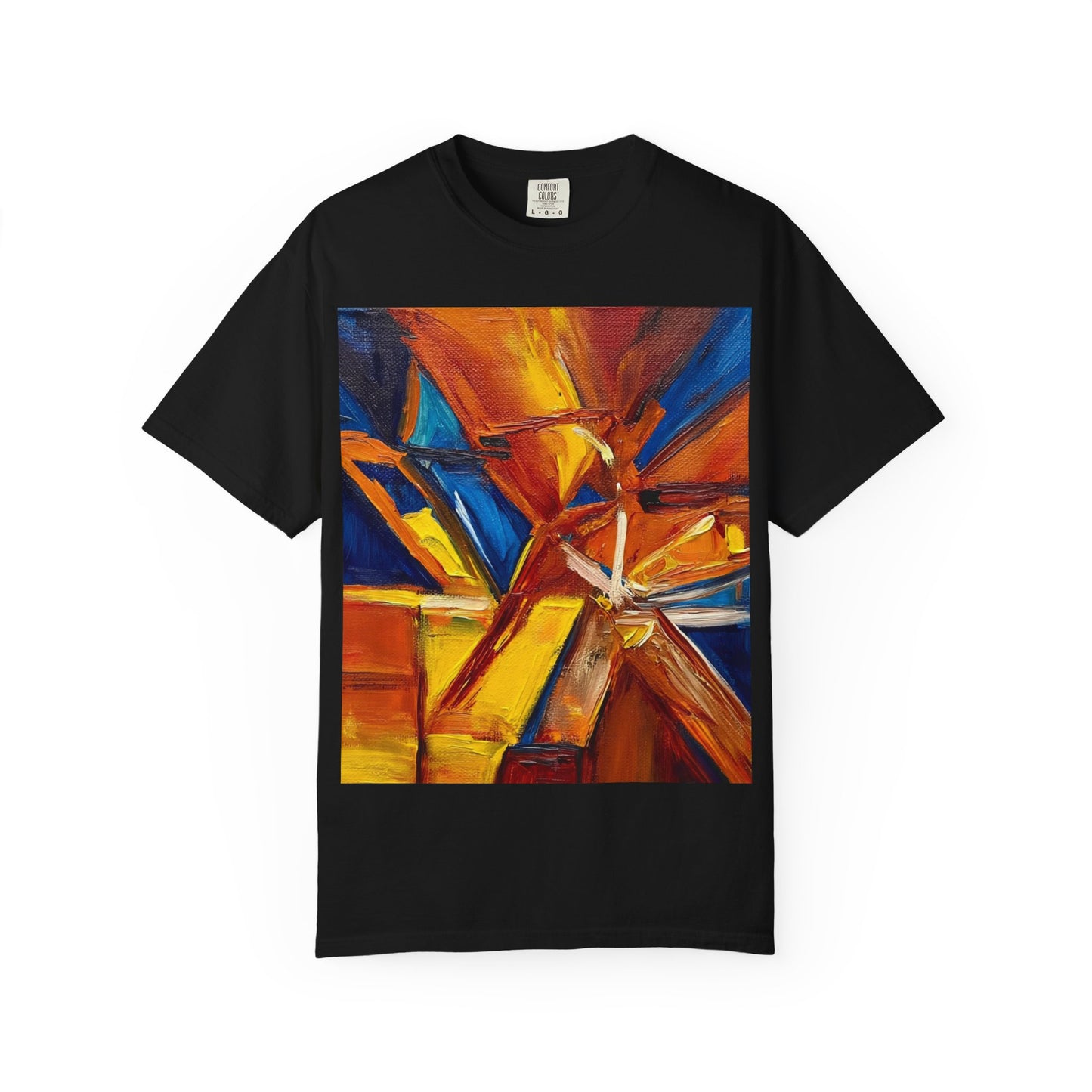 Vibrant Abstract Art T-shirt, Unisex Garment-Dyed Tee, Colorful Graphic Shirt, Stylish Artwear, Unique Gift Idea for Art Lovers