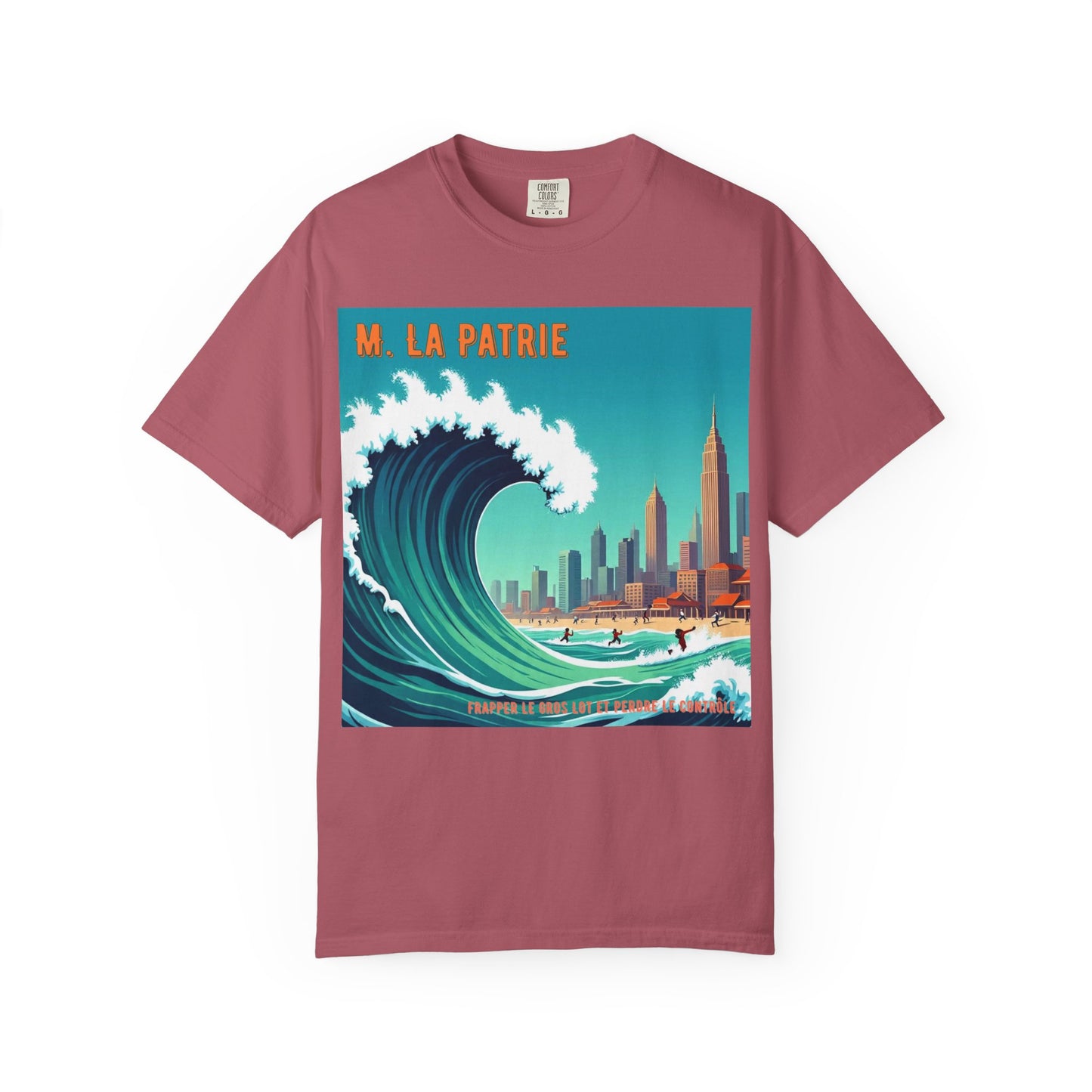 'Frapper Le Gros Lot et Perdre Le Contrôle' de M. La Patrie, Ocean Vibes Graphic T-Shirt - Summer Beach Wear, Casual Fashion, Beach Vacation Gift, Relaxed Fit Tee, Cool Graphic Shirt