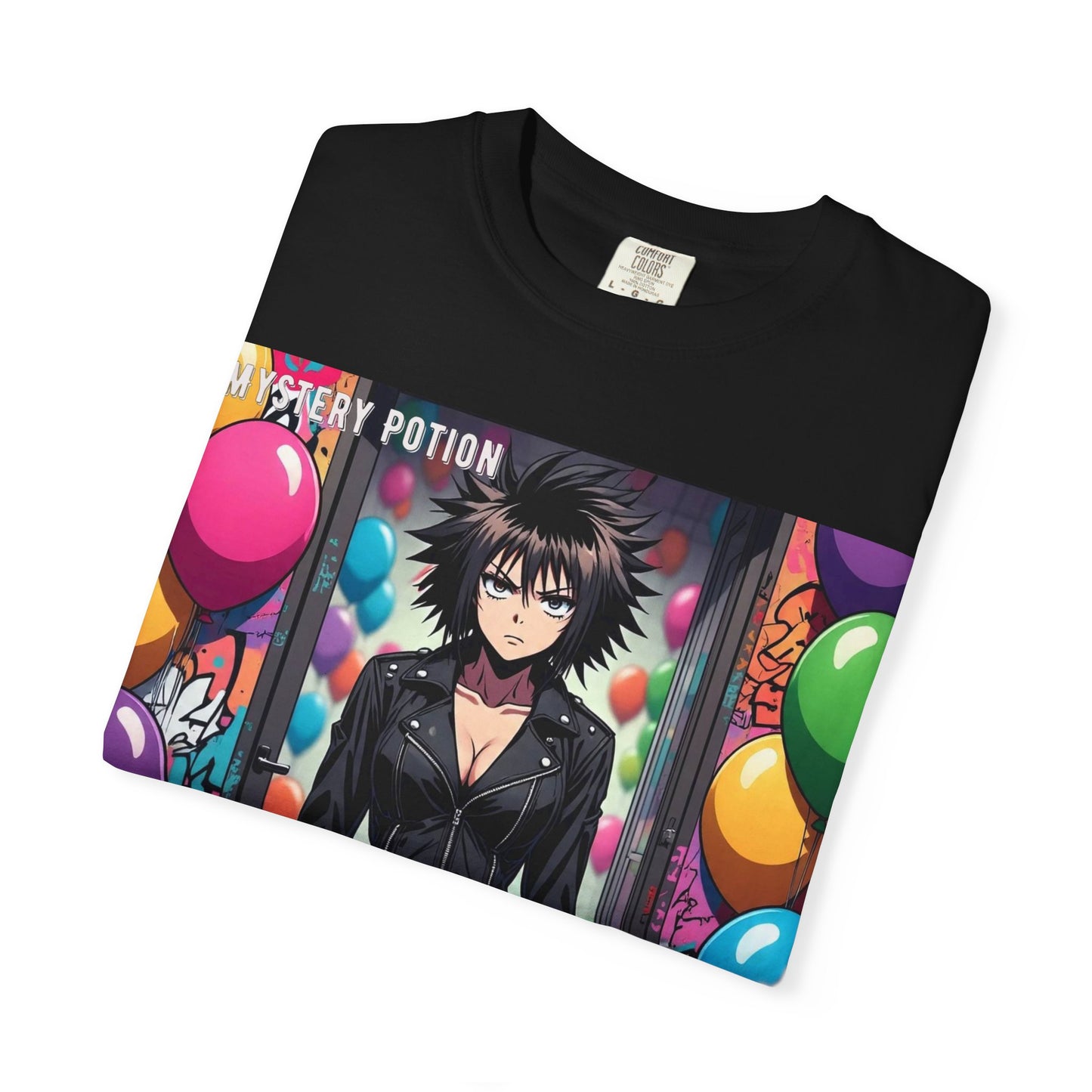Mystery Potion's 'Dutch Oven', Whimsical Grabber Style Anime Graphic T-shirt featuring Bold Art, Anime Style Tee, Unisex Casual Wear, Gift for Friends, Trendy Statement Shirt