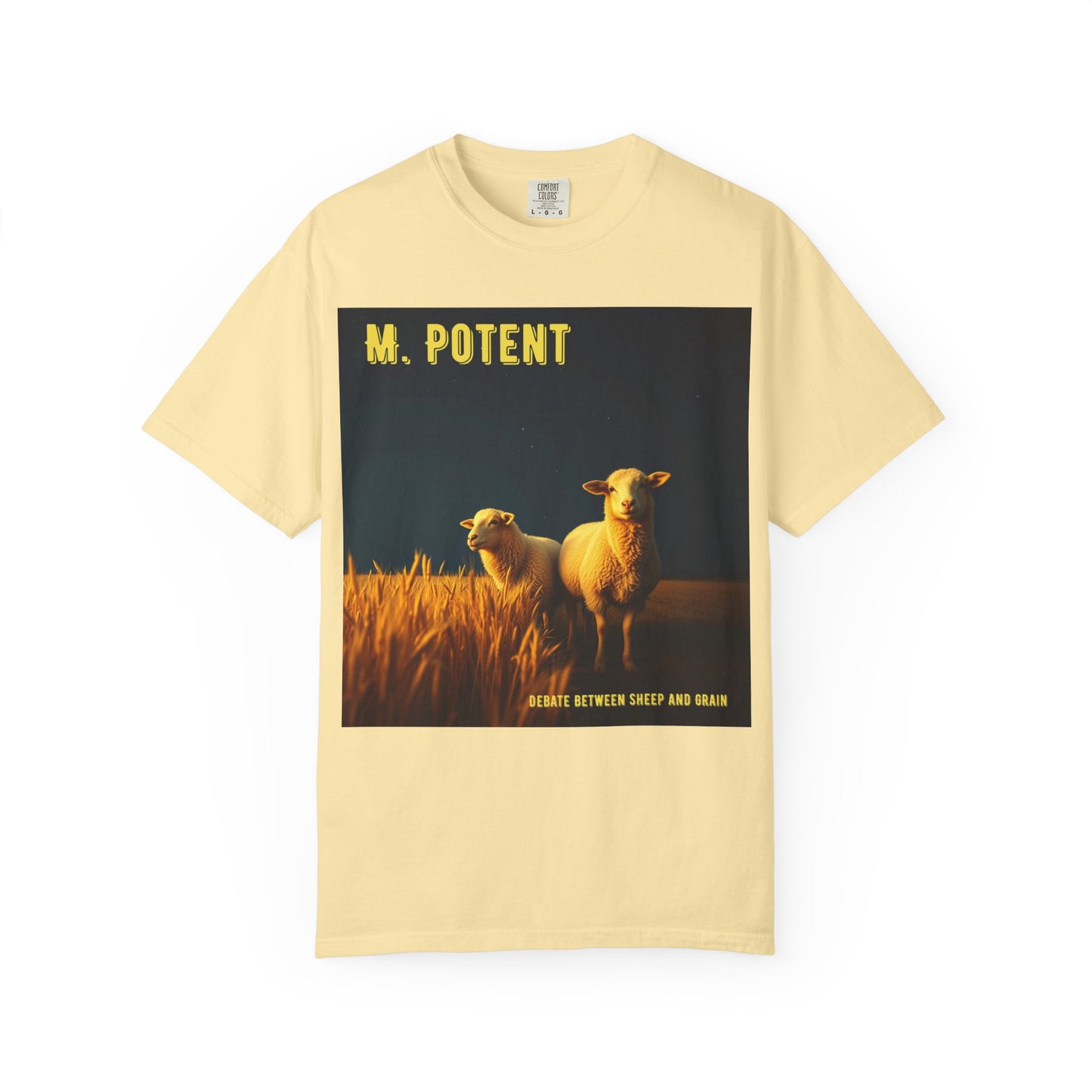 Debate Between Sheep and Grain by M. Potent, Sheep Graphic T-Shirt, Unisex Fashion Top, Farm Life Tee, Gift for Animal Lovers, Casual Everyday Wear