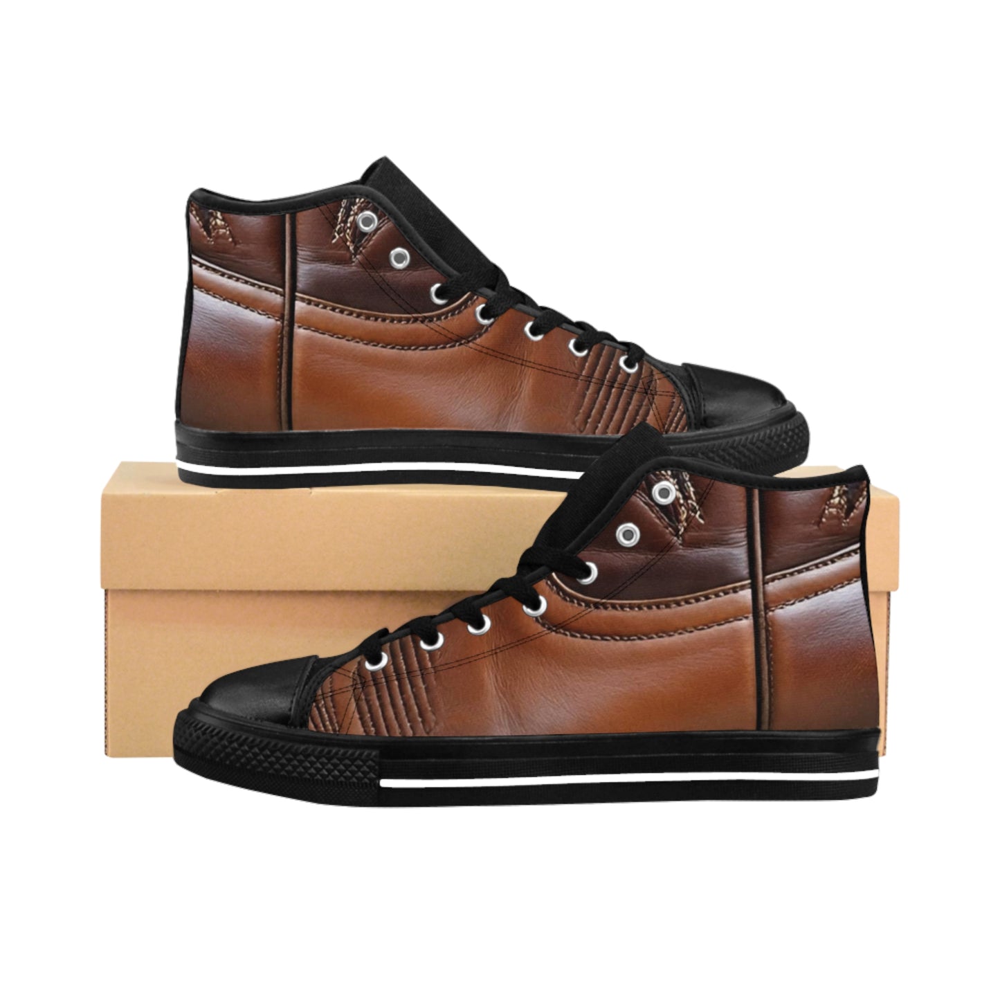 Men's Casual Faux Leather Sneakers, Trendy High-Top Shoes, Stylish Everyday Footwear, Gifts for Him, Fashion Sneakers for All Occasions
