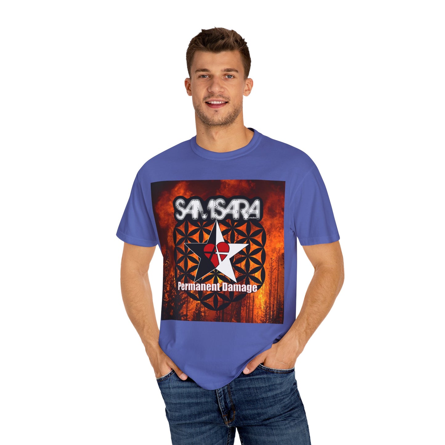 'Permanent Damage' by Samsara, Bold Graphic T-Shirt, Music Festival Gear, Unisex Casual Tee, Unique Gift for Friends, Statement Apparel, Concert Outfit