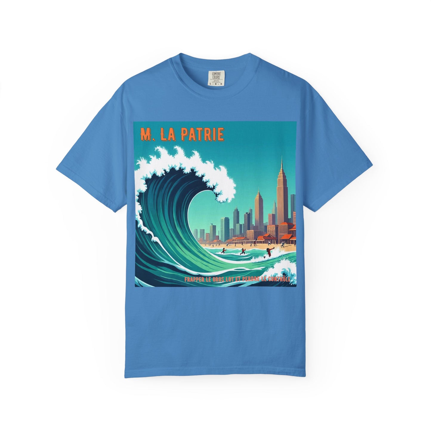 'Frapper Le Gros Lot et Perdre Le Contrôle' de M. La Patrie, Ocean Vibes Graphic T-Shirt - Summer Beach Wear, Casual Fashion, Beach Vacation Gift, Relaxed Fit Tee, Cool Graphic Shirt