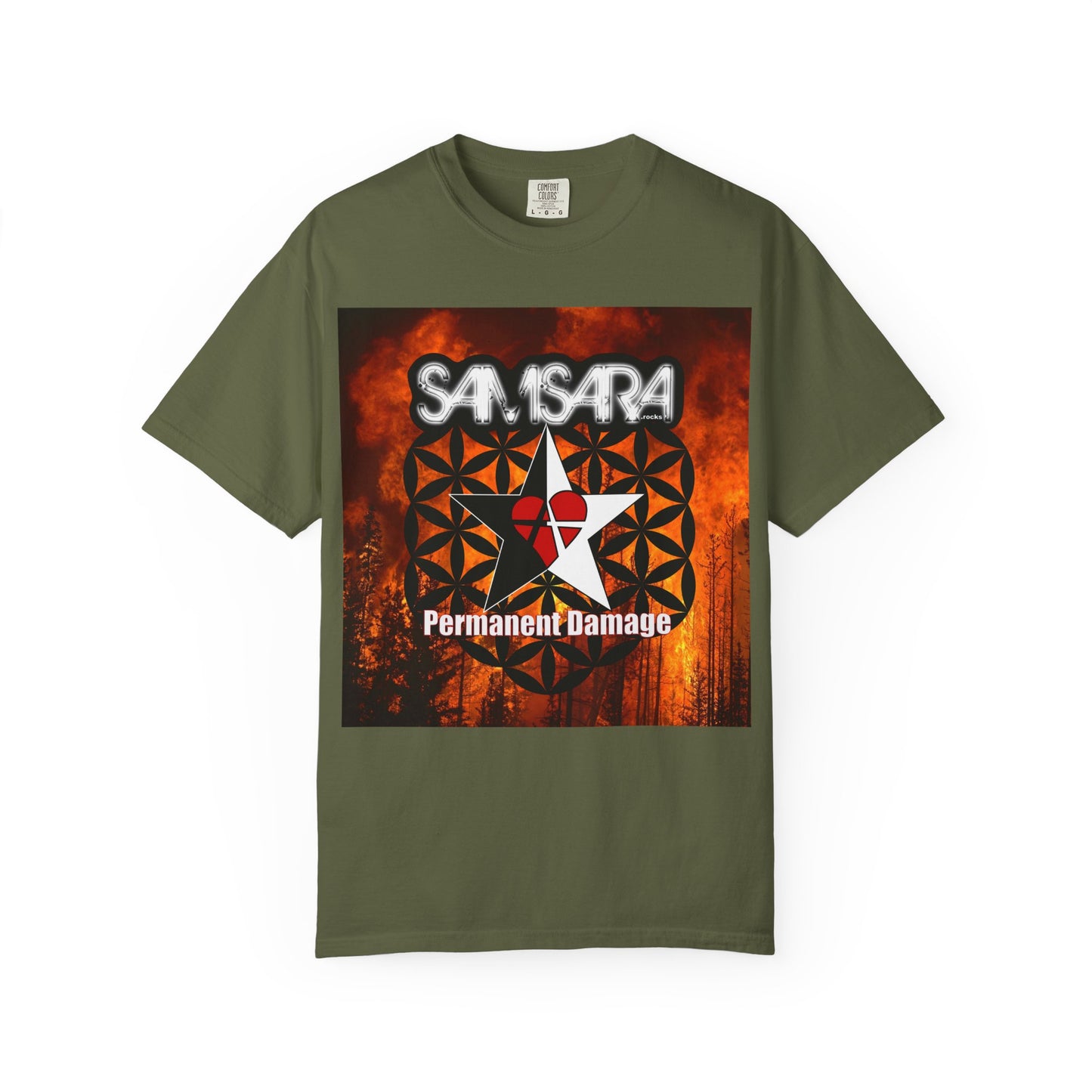 'Permanent Damage' by Samsara, Bold Graphic T-Shirt, Music Festival Gear, Unisex Casual Tee, Unique Gift for Friends, Statement Apparel, Concert Outfit