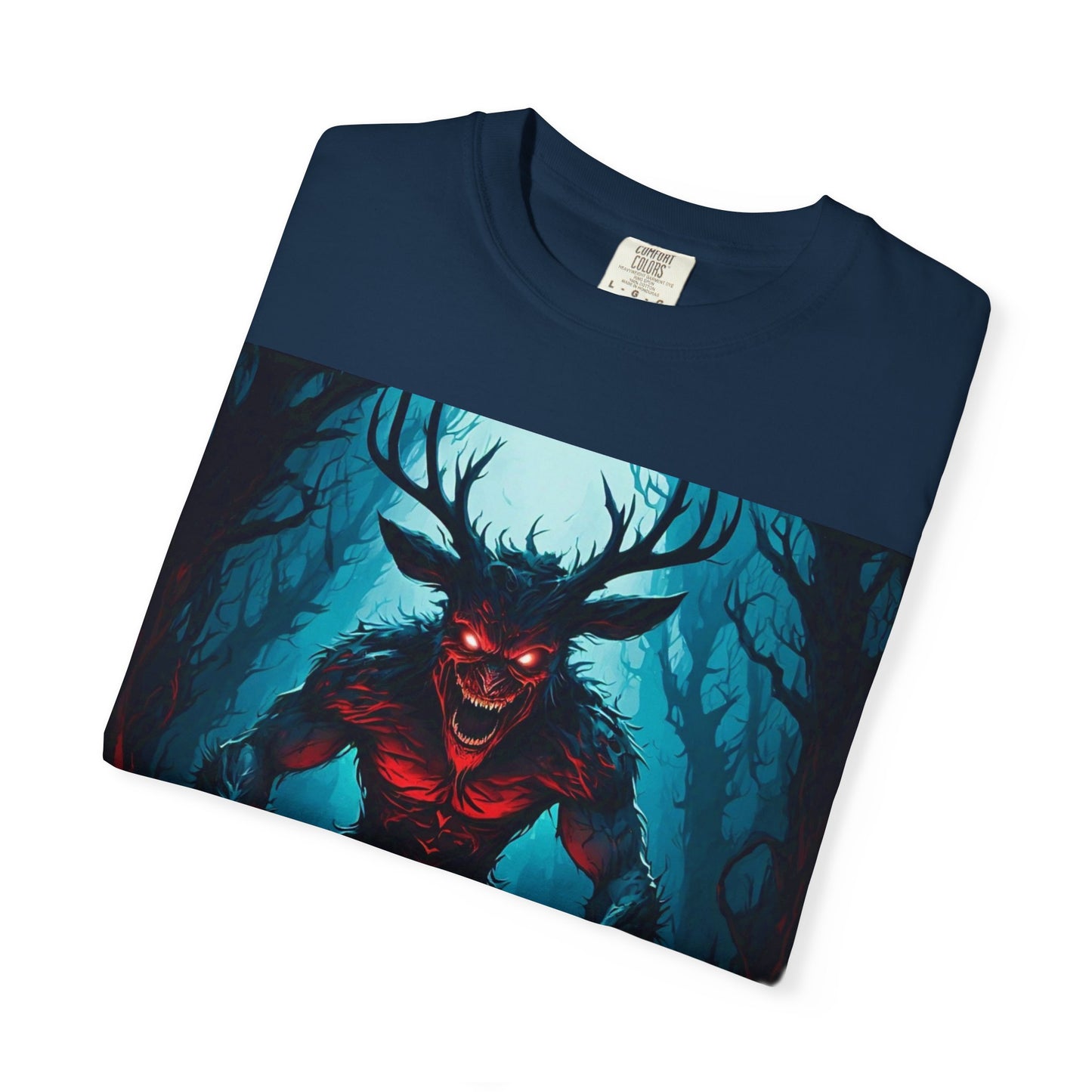Mystical Wendigo T-Shirt, Unisex Garment-Dyed Tee, Potion Mystère Shirt, Halloween Apparel, Unique Graphic Tee