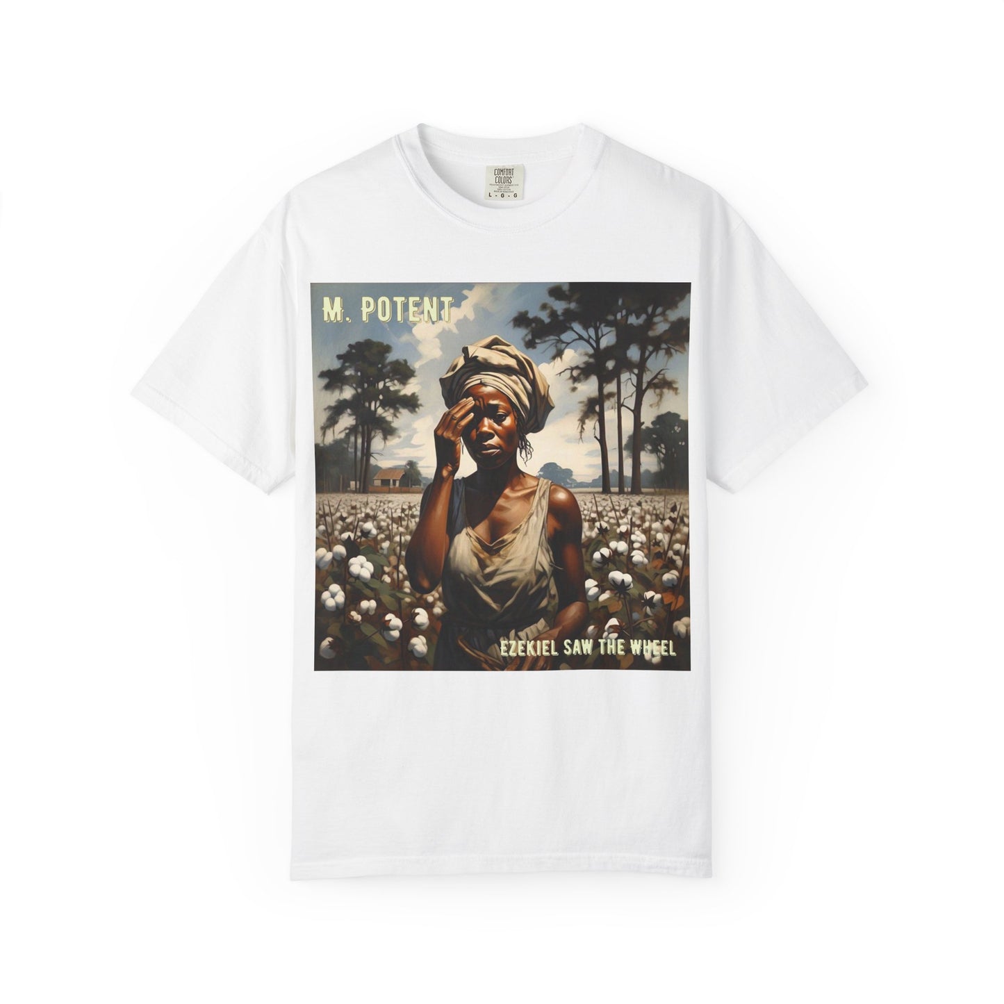 'Ezekiel Saw the Wheel' by M. Potent, Vintage-Inspired Unisex T-Shirt with Artistic Design, Casual Wear, Gift for Art Lovers, Music Events, Everyday Fashion