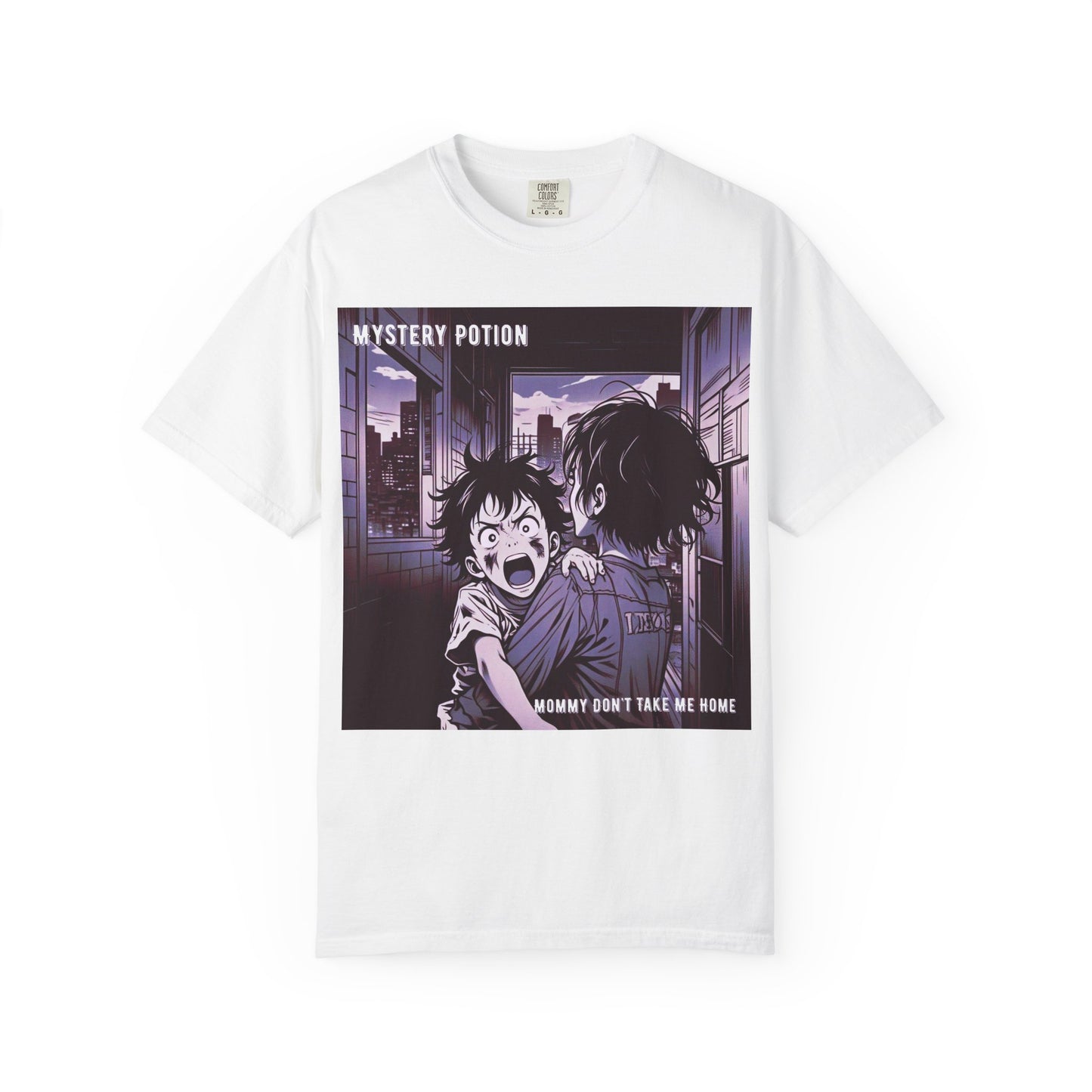 'Mommy Don't Take Me Home' by Mystery Potion, Unisex T-Shirt – Anime Graphic Tee, Casual Wear, Gift for Teens, Pop Culture Apparel, Unique Graphic Tee