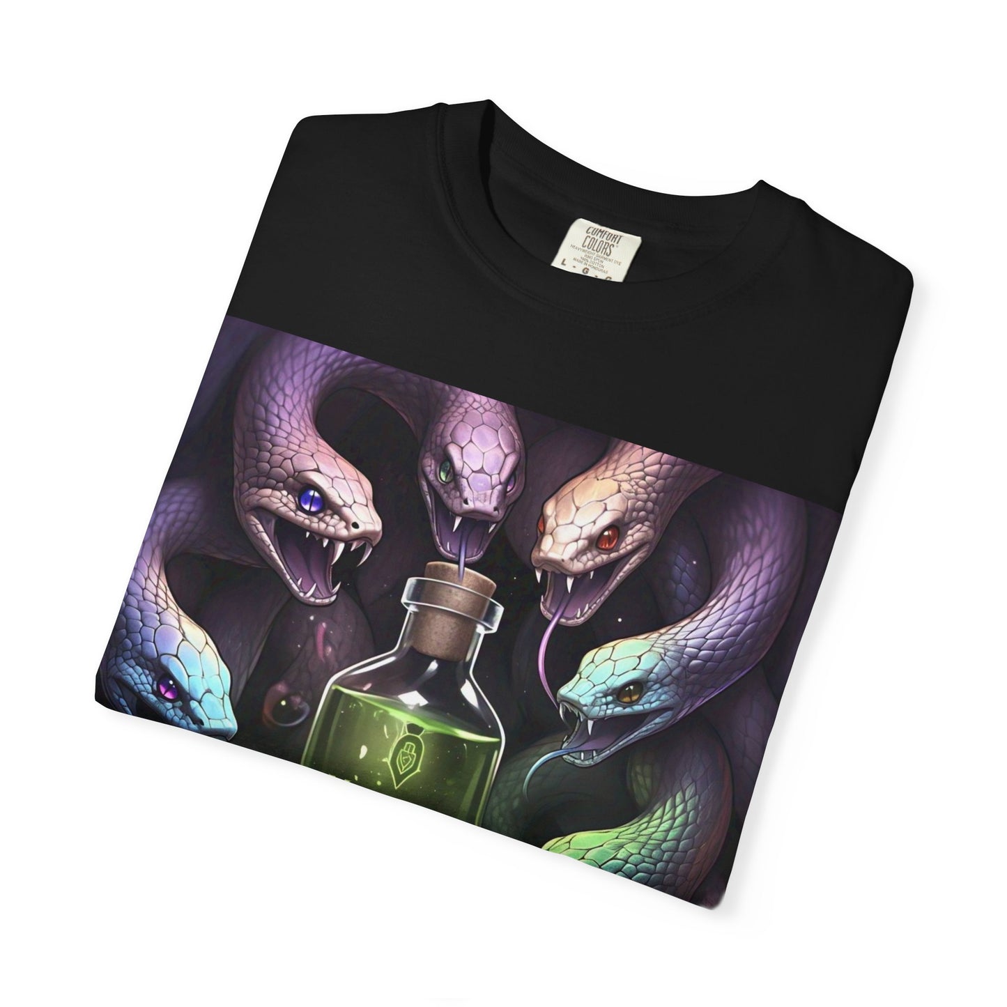 'Poking Sticks At Snakes' by Mystery Potion, Unisex T-shirt | Snakes Design | Perfect for Halloween, Gifts, Cozy Wear, Unique Apparel, Vintage Vibe
