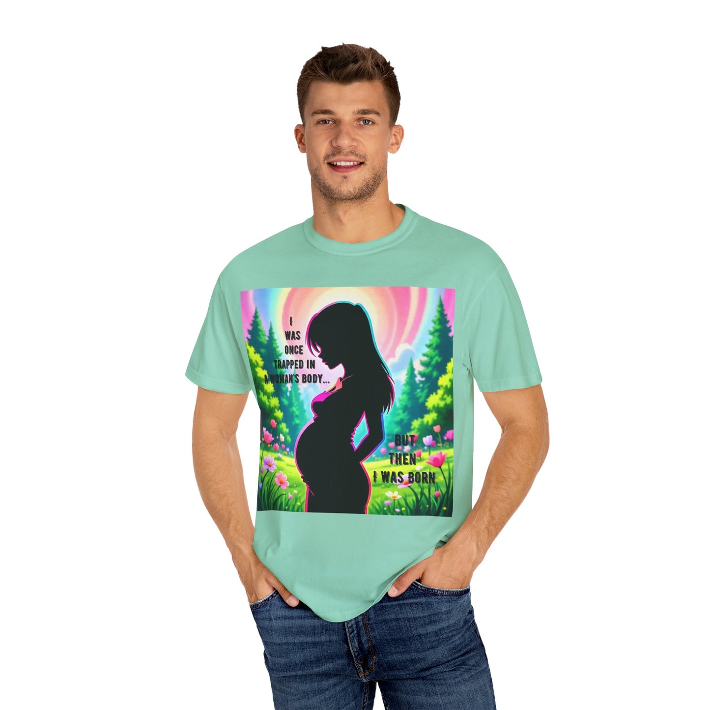 Maternity T-Shirt: I Was Once Trapped in Mom's Body, Pregnancy Gift, Baby Shower Shirt, Unisex Tee for Moms, Expecting Mothers