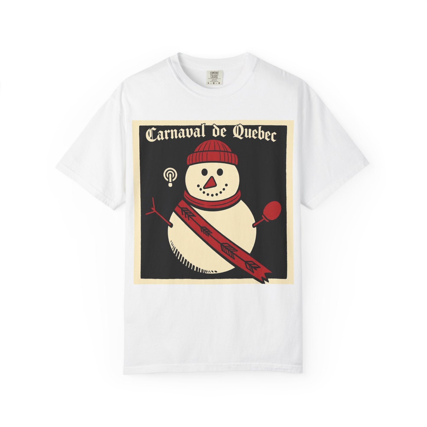 Quebec Carnaval Vintage Snowman Biker Lore Rocker T-Shirt, Cozy Winter Apparel, Unisex Snowman Graphic Tee, Festive Celebration Shirt, Winter Holiday Gift