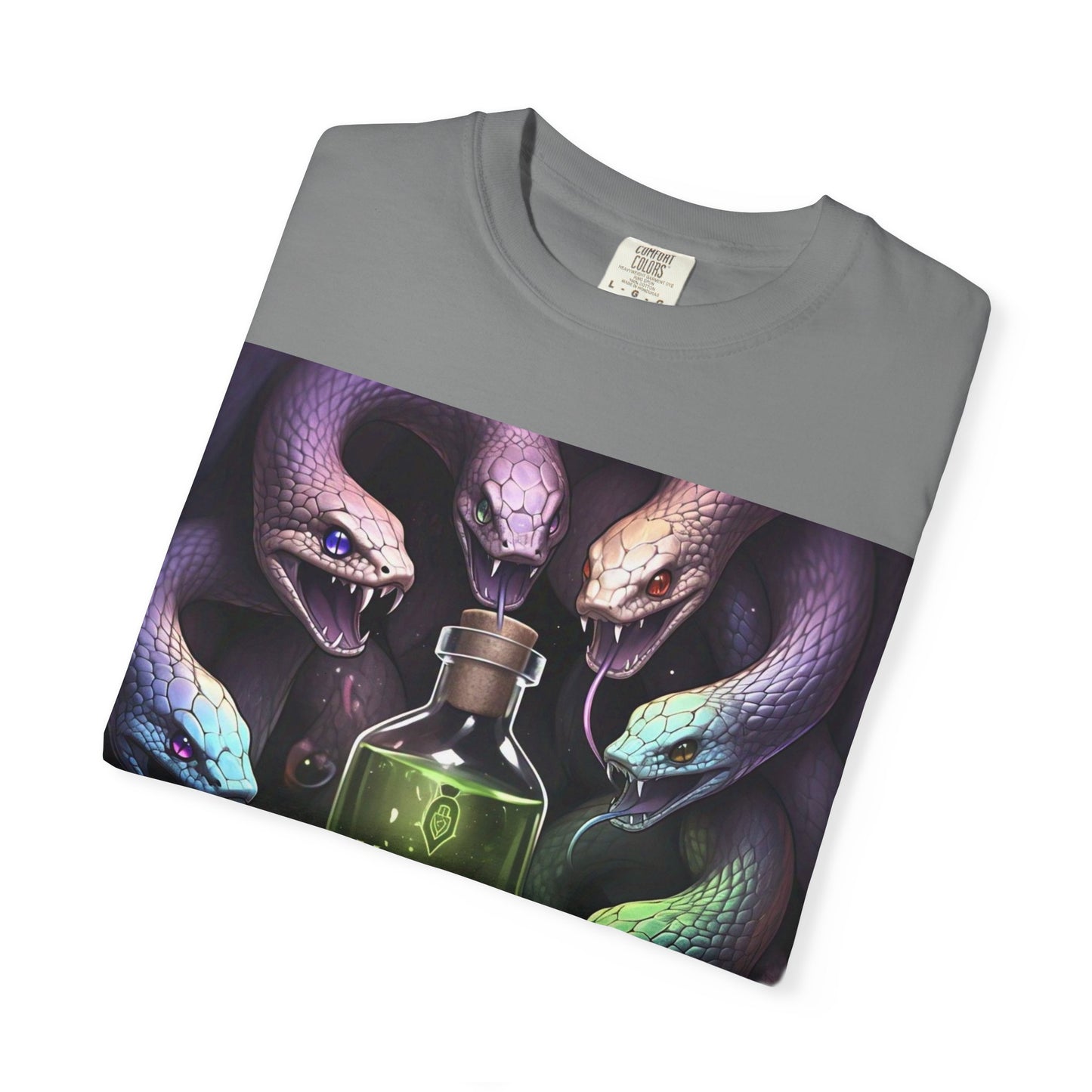 'Poking Sticks At Snakes' by Mystery Potion, Unisex T-shirt | Snakes Design | Perfect for Halloween, Gifts, Cozy Wear, Unique Apparel, Vintage Vibe