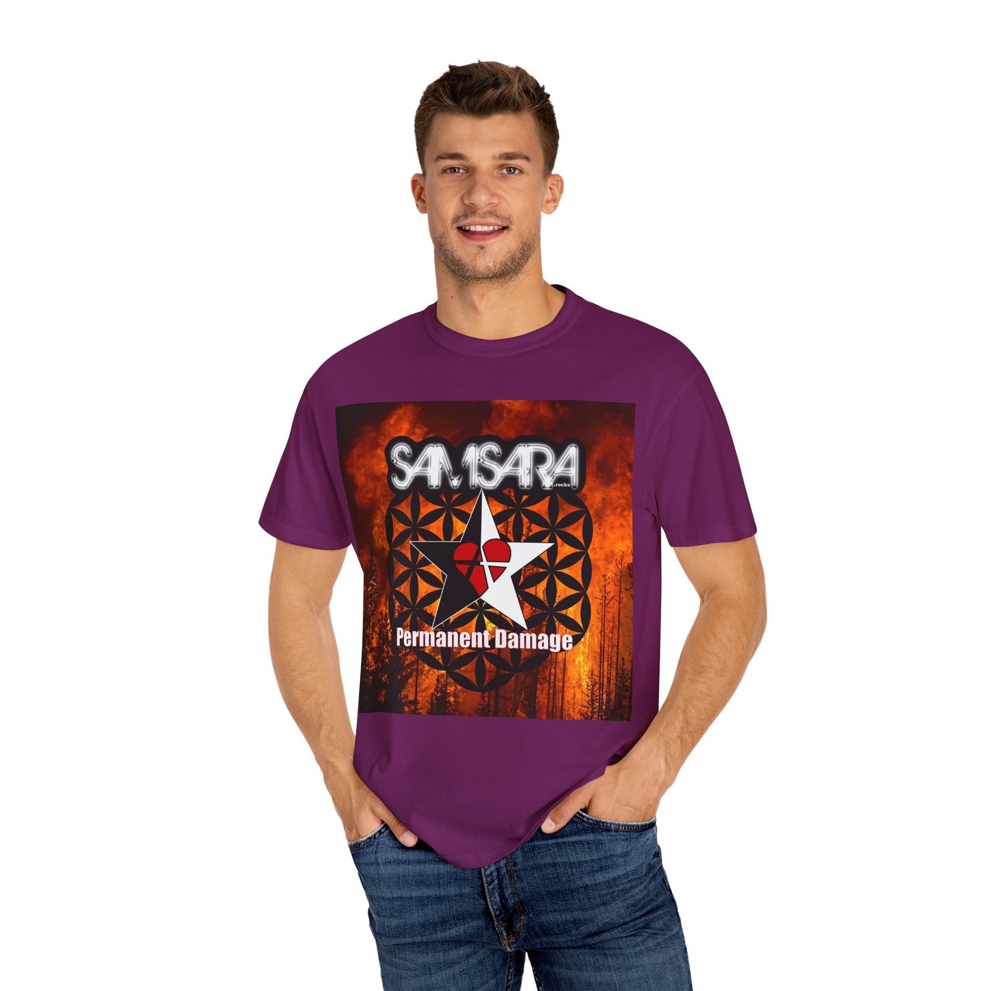 'Permanent Damage' by Samsara, Bold Graphic T-Shirt, Music Festival Gear, Unisex Casual Tee, Unique Gift for Friends, Statement Apparel, Concert Outfit