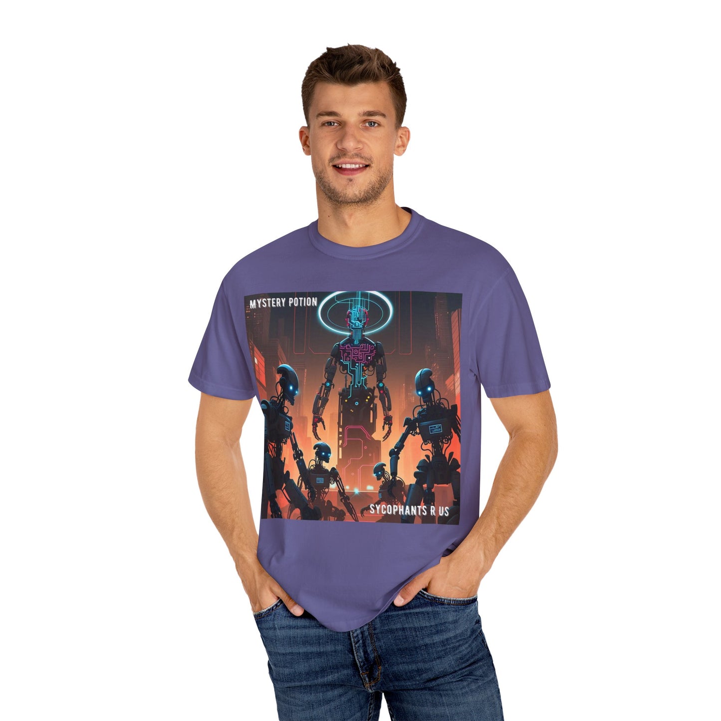 Retro Sci-Fi Graphic T-Shirt, Unisex Casual Tee, Cyberpunk Art Shirt, Gift for Nerds, Vintage Style Tee