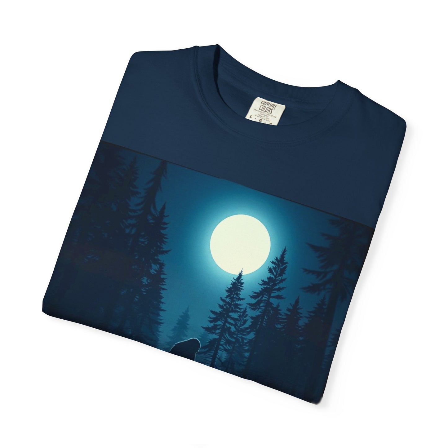 Moonlit Forest Snowboarder T-Shirt, Cozy Adventure Tee, Winter Sports Gift, Unisex Apparel, Outdoor Vibes