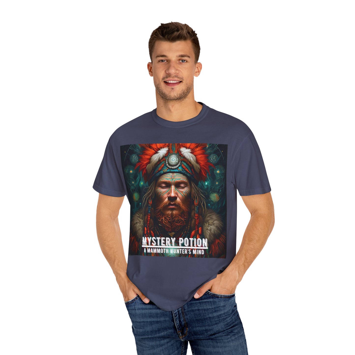 'A Mammoth Hunter's Mind' Mystery Potion Mystical Vintage Inspired Unisex T-Shirt, Cozy Gift for Nature Lovers, Unique Graphic Tee for Festivals, Casual Wear, Statement Shirt