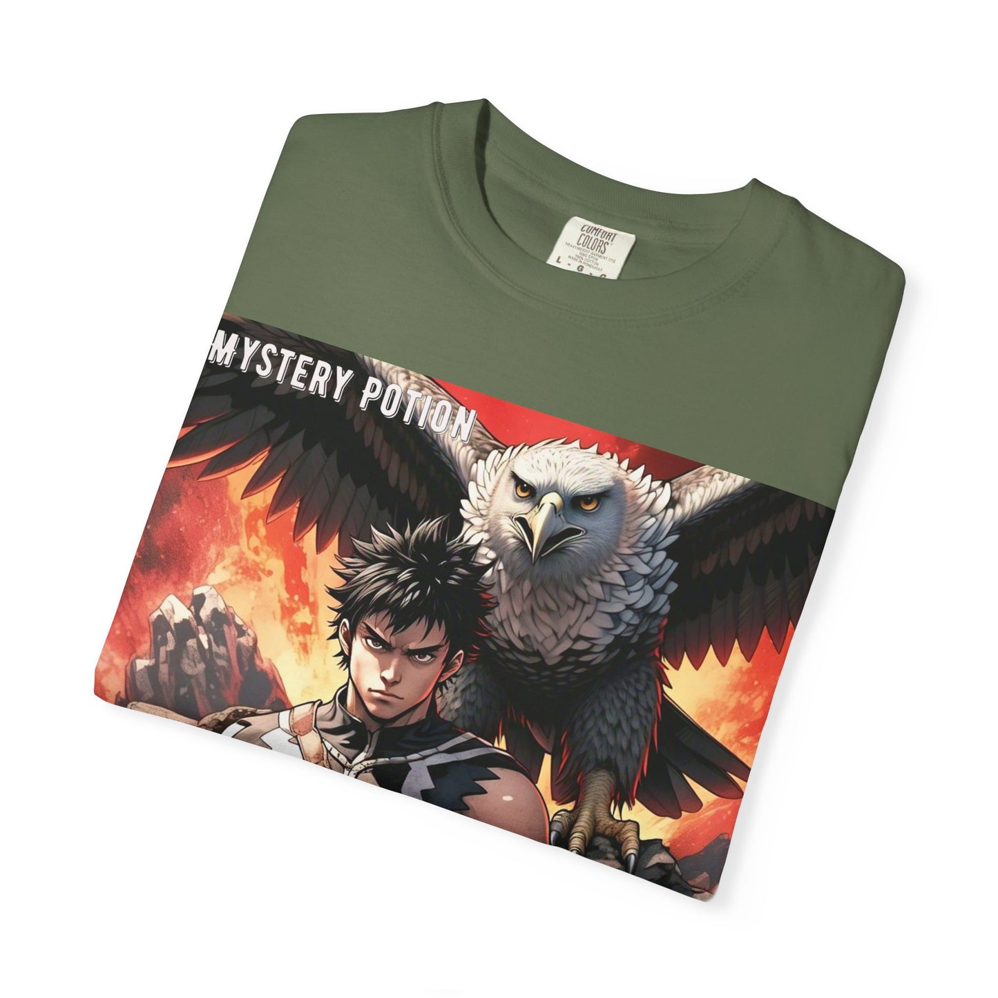 Unisex Anime Graphic T-Shirt, Mystery Potion Art Tee, Vintage Style, Casual Wear, Gift for Fans, Streetwear Apparel