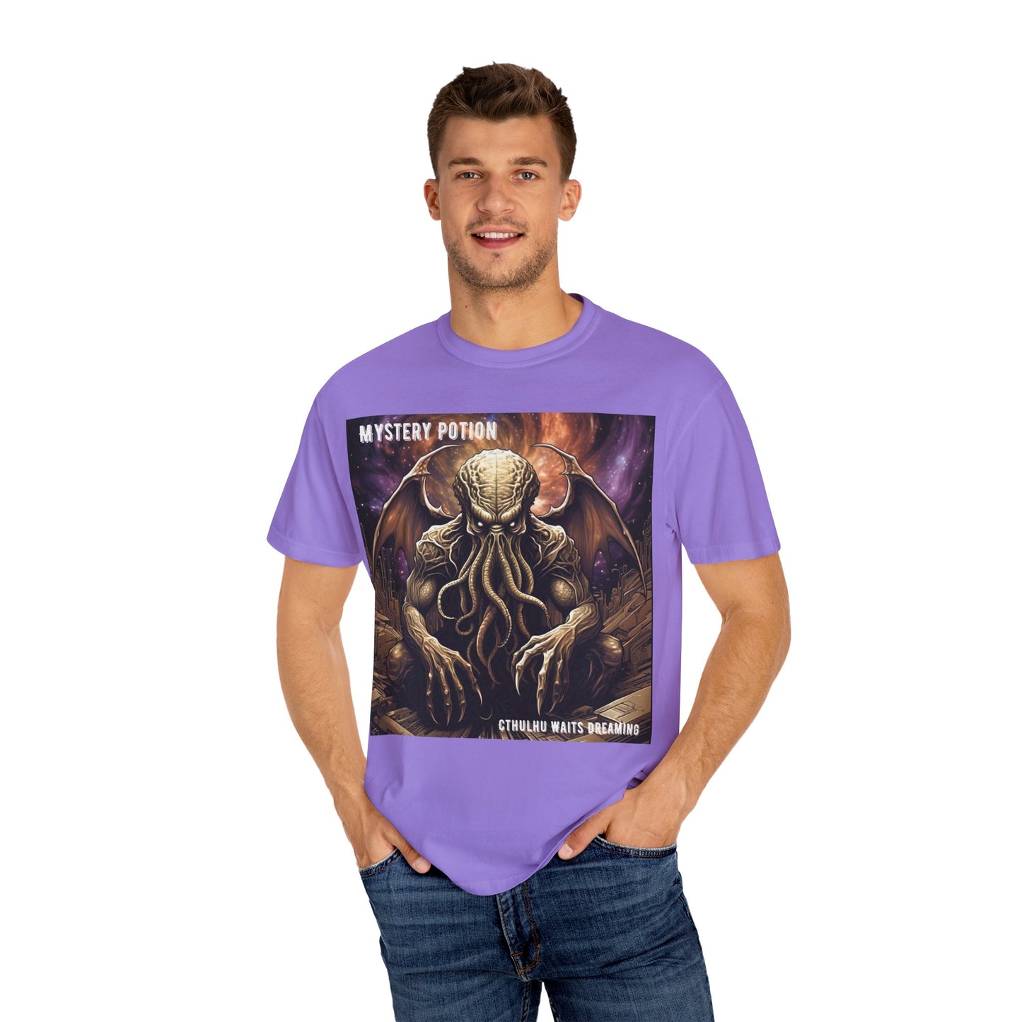 Mystery Potion Unisex T-Shirt, Cthulhu Inspired Tee, Gothic Apparel, Witchy Clothing, Halloween Outfit, Fantasy Fan Gift