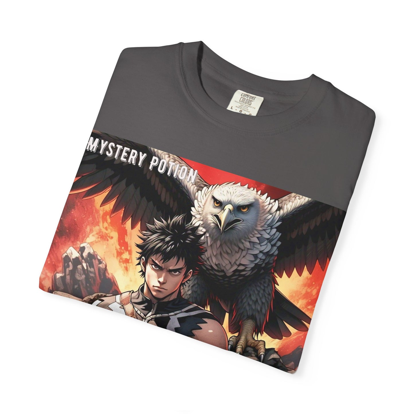 Unisex Anime Graphic T-Shirt, Mystery Potion Art Tee, Vintage Style, Casual Wear, Gift for Fans, Streetwear Apparel