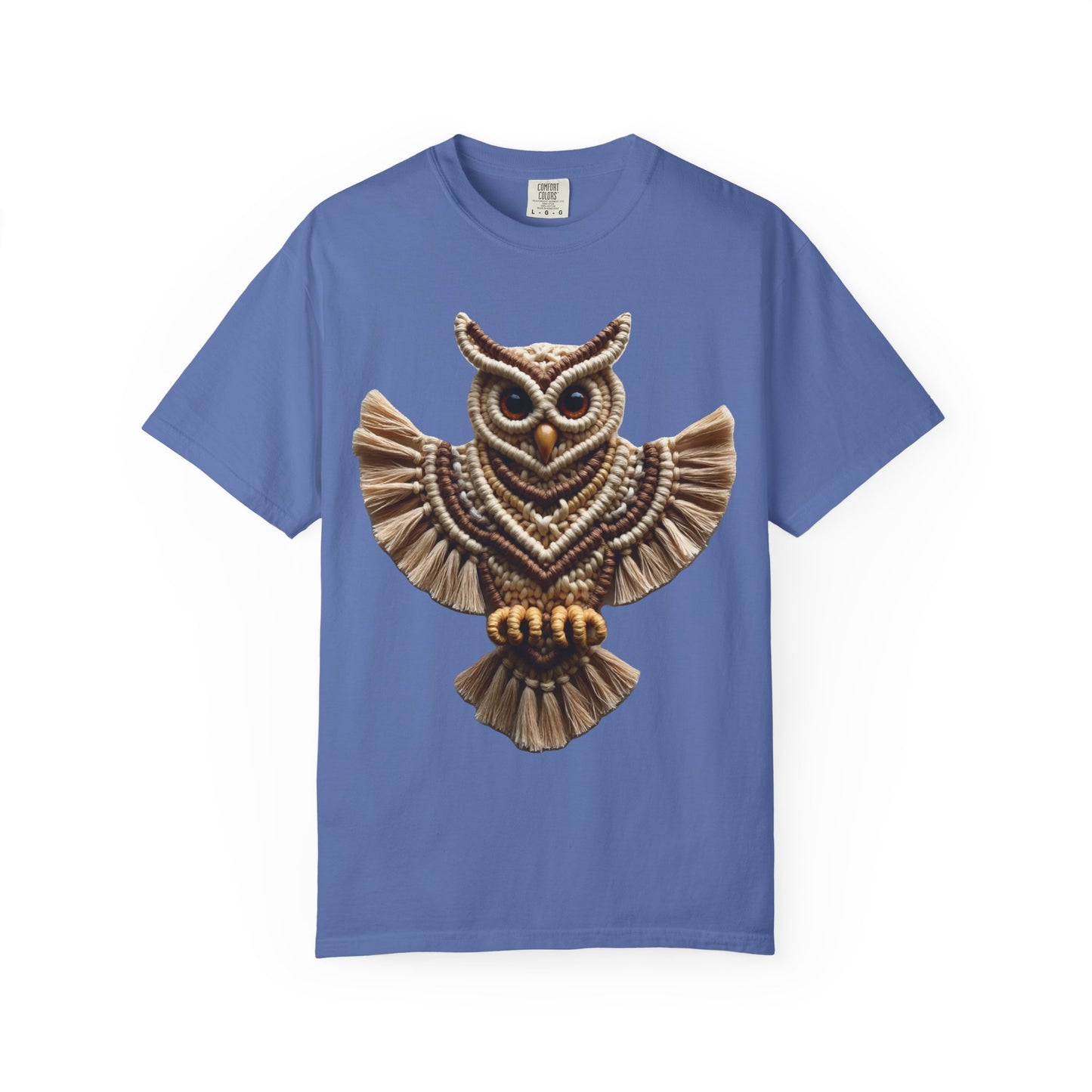 Artistic Macrame Owl T-Shirt, Unisex Graphic Tee, Nature Lover Gift, Bohemian Style Shirt, Wildlife Art Apparel, Unique Owl Design