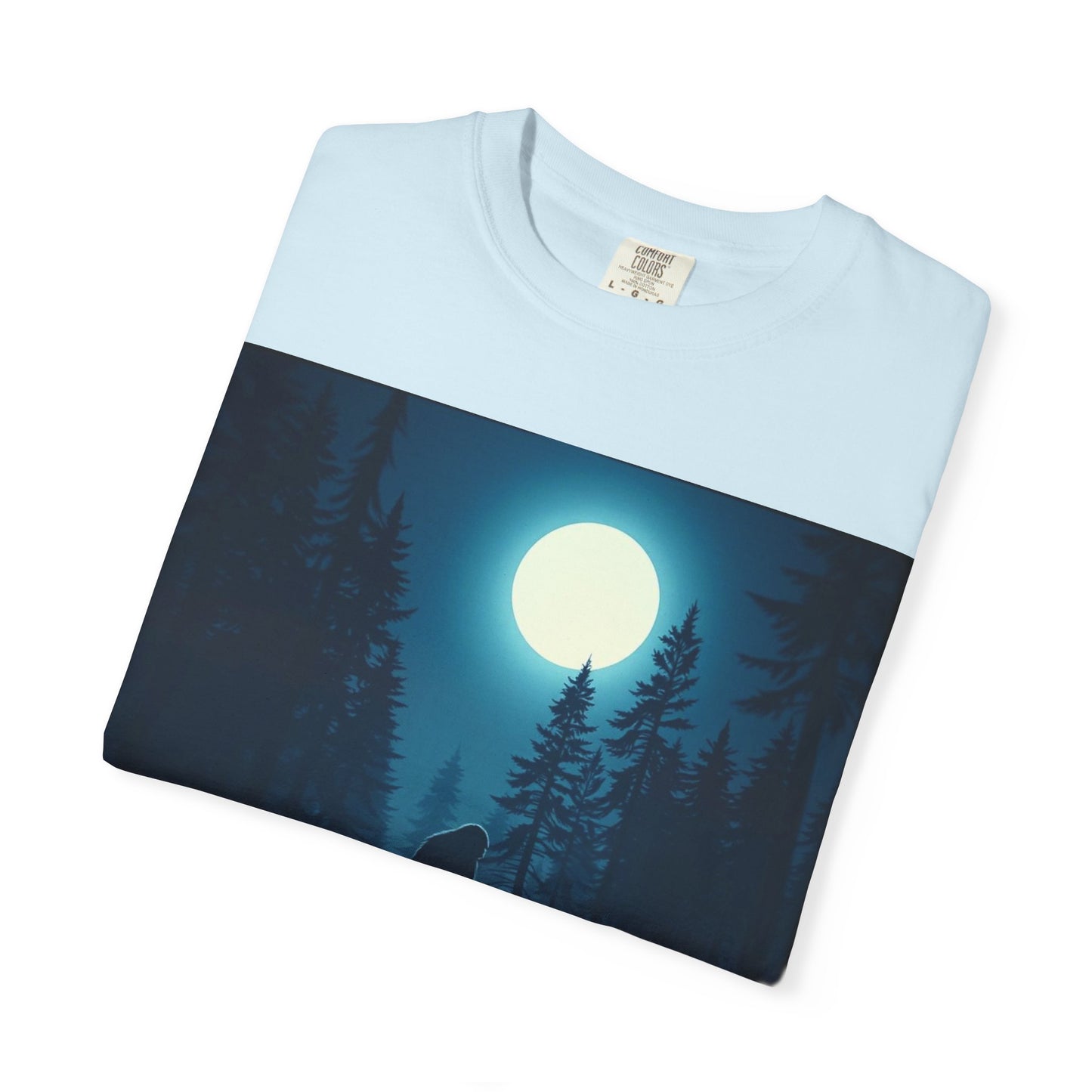 Moonlit Forest Snowboarder T-Shirt, Cozy Adventure Tee, Winter Sports Gift, Unisex Apparel, Outdoor Vibes