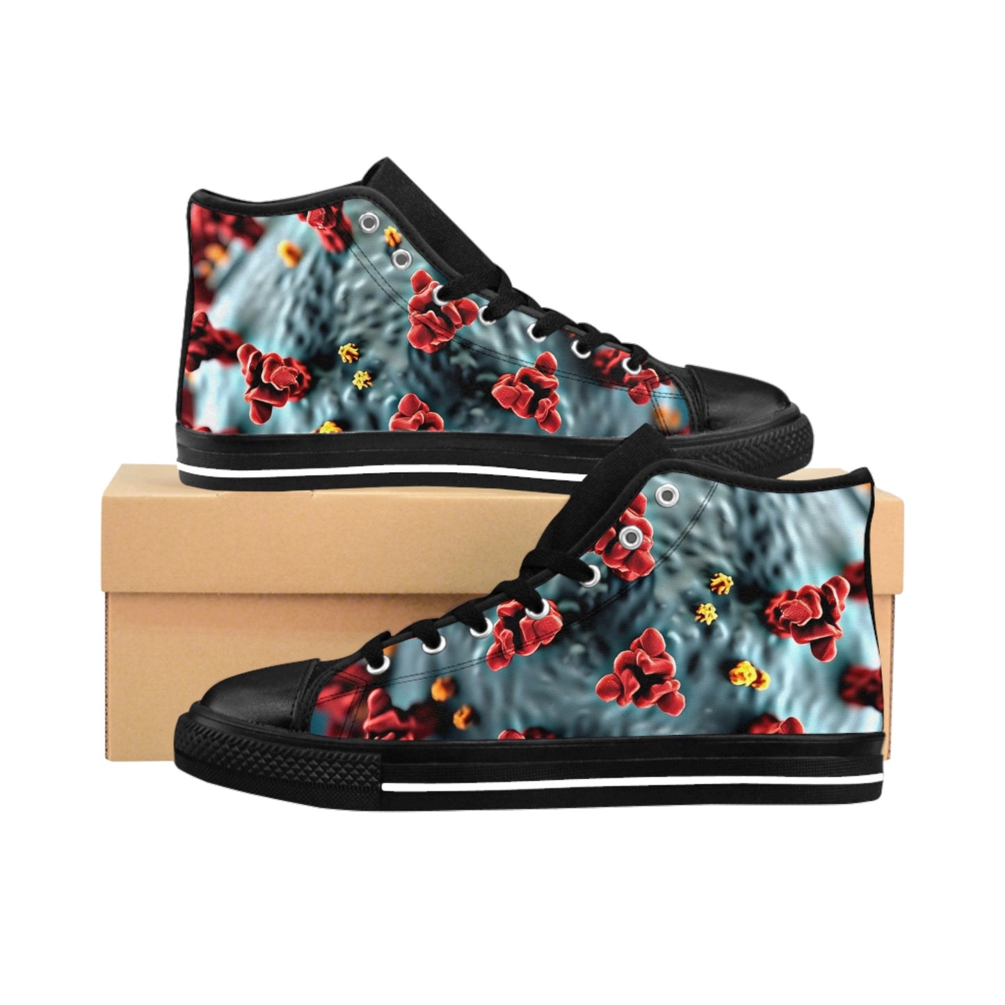 Mock Coronovirus textured shoes Stylish High-Top Sneakers for Trendsetters | Unique Design, Perfect for Everyday Wear, Gift Ideas, Casual Outfits, Graphic Sneakers
