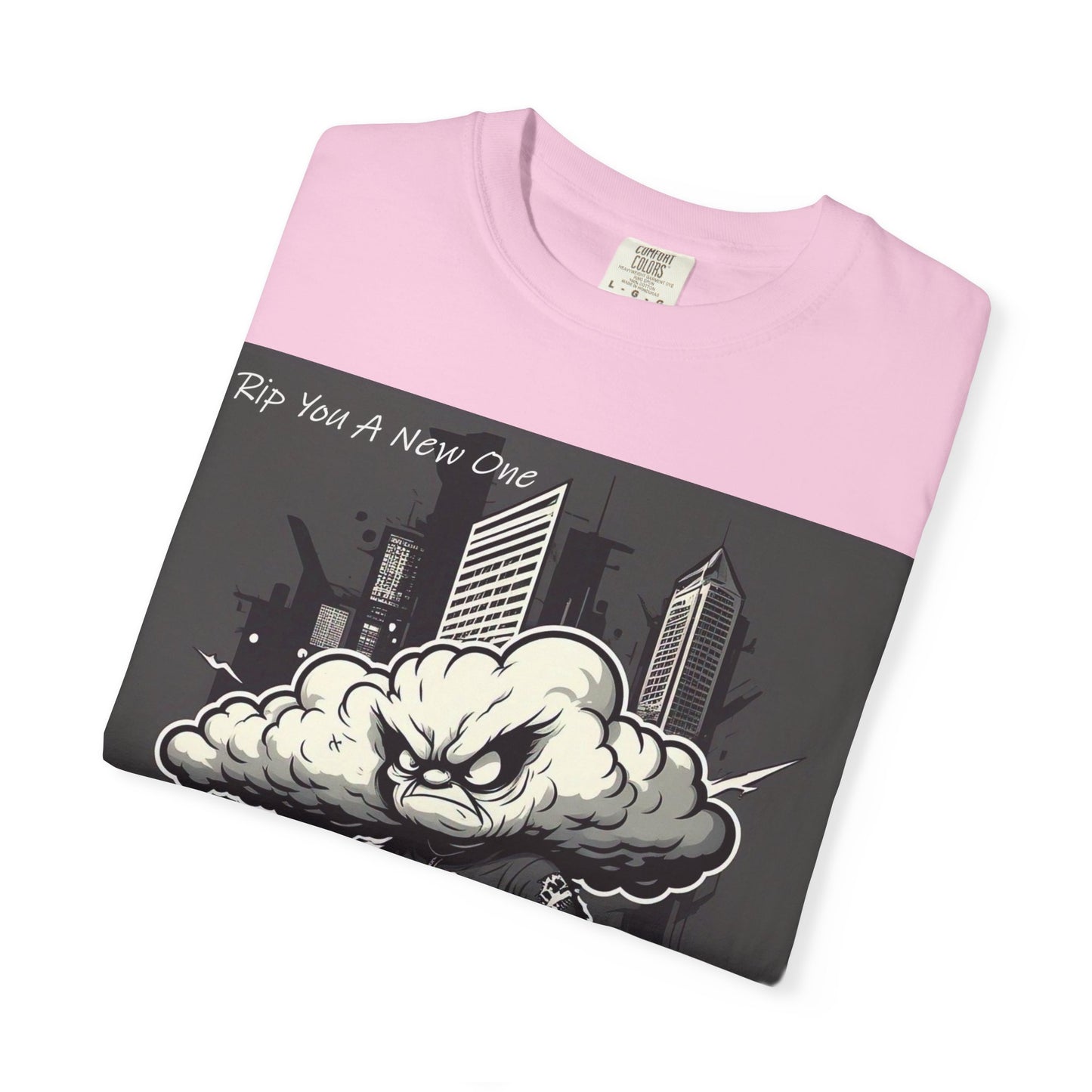 'When The Wind Blows Strong' by Rip You A New One, Urban Angry Cloud Graphic Tee, Cool Casual Wear, Street Style Unisex Shirt, Perfect Gift for Comics Lovers, Everyday Comfort