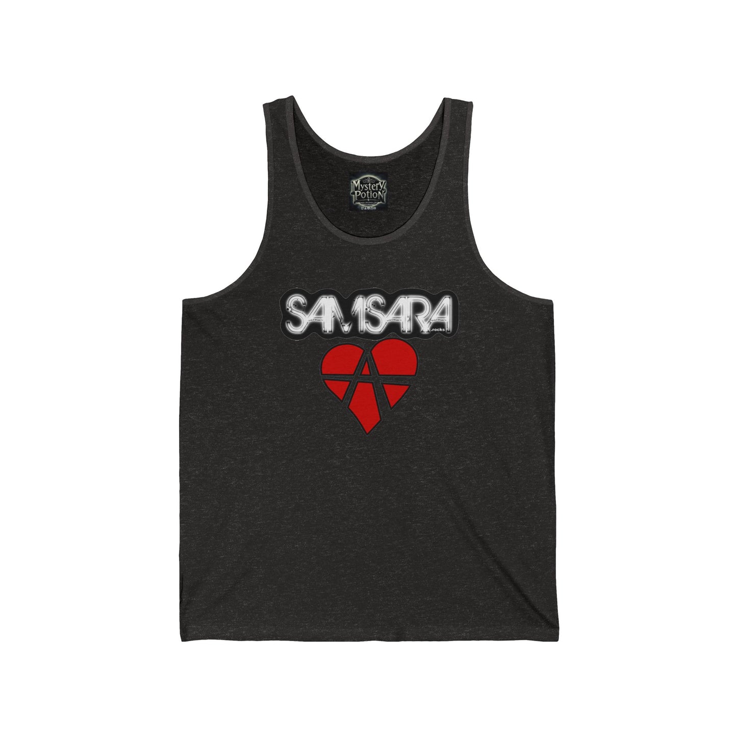 Samsara Rocks Love Anarchy Unisex Jersey Tank - Perfect for Concerts, Festivals, Music Lovers, Summer Wear, Casual Outings