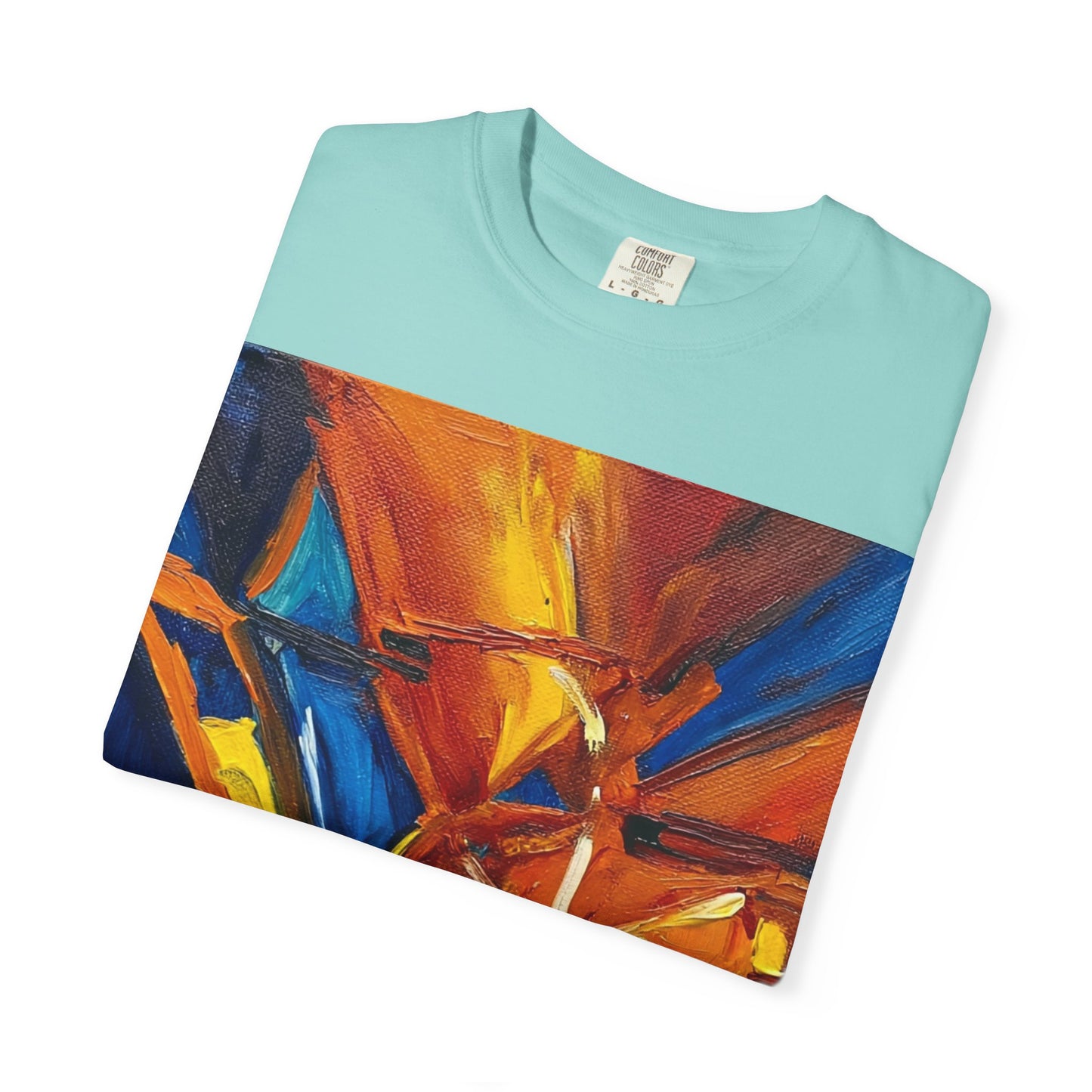 Vibrant Abstract Art T-shirt, Unisex Garment-Dyed Tee, Colorful Graphic Shirt, Stylish Artwear, Unique Gift Idea for Art Lovers