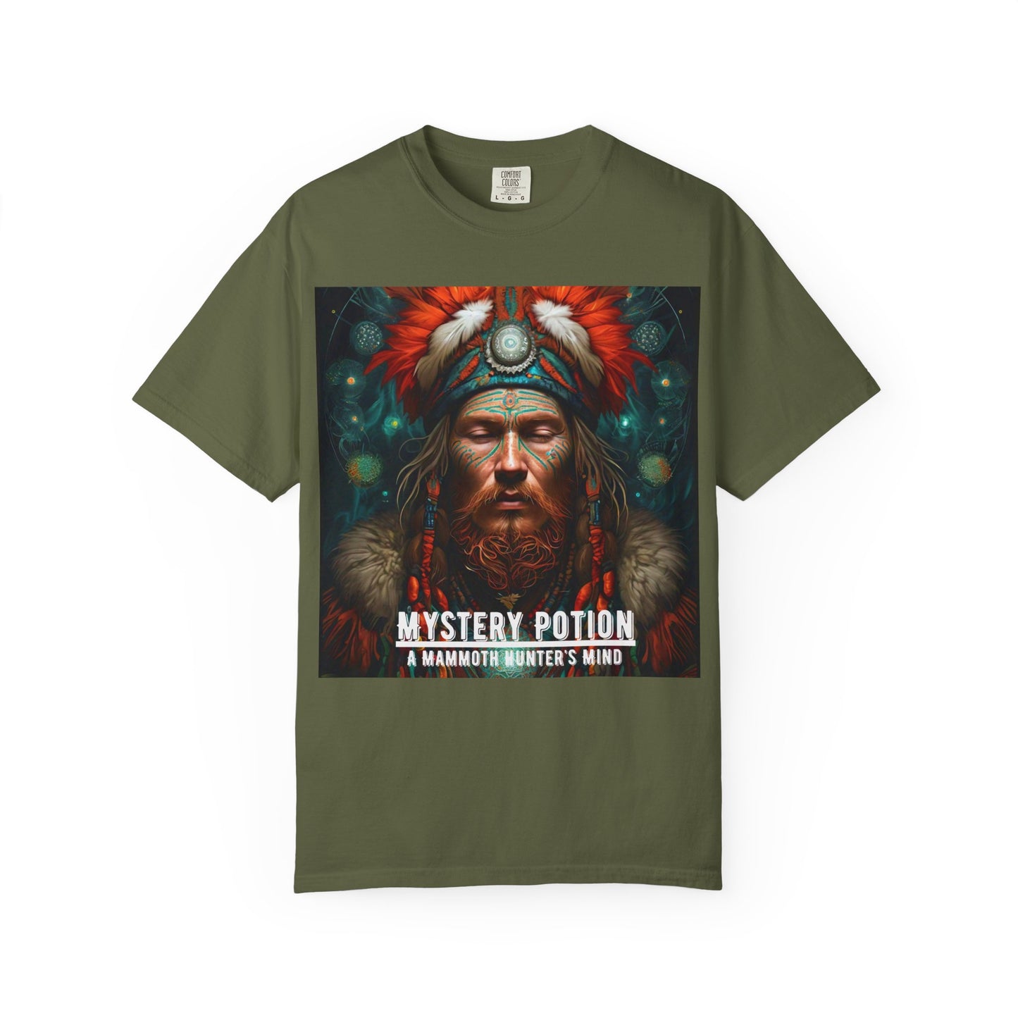 'A Mammoth Hunter's Mind' Mystery Potion Mystical Vintage Inspired Unisex T-Shirt, Cozy Gift for Nature Lovers, Unique Graphic Tee for Festivals, Casual Wear, Statement Shirt