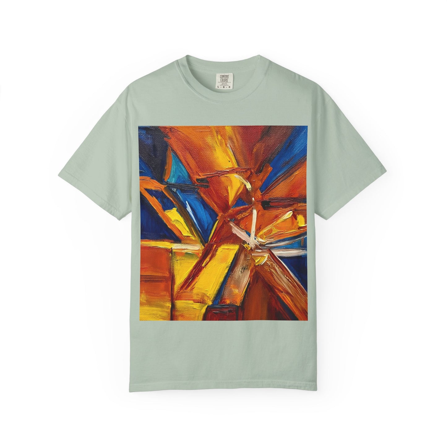 Vibrant Abstract Art T-shirt, Unisex Garment-Dyed Tee, Colorful Graphic Shirt, Stylish Artwear, Unique Gift Idea for Art Lovers