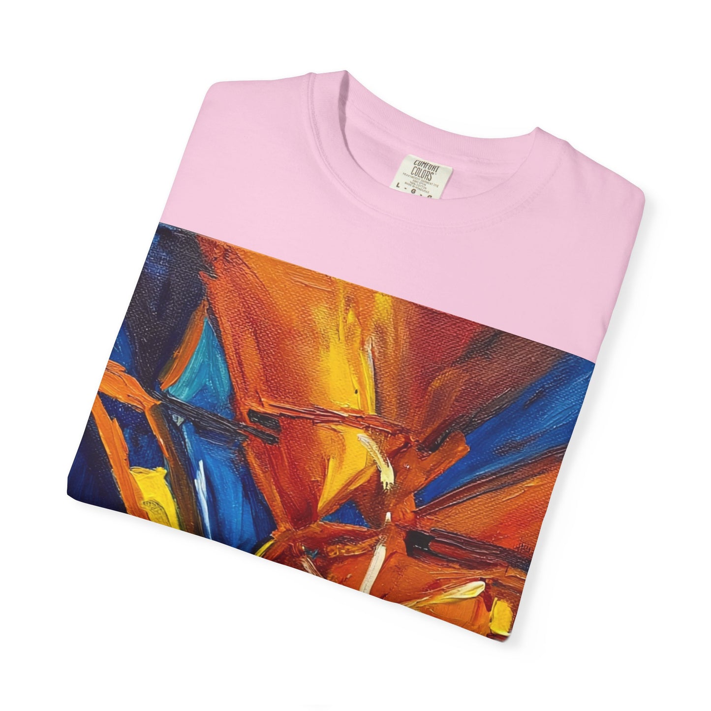 Vibrant Abstract Art T-shirt, Unisex Garment-Dyed Tee, Colorful Graphic Shirt, Stylish Artwear, Unique Gift Idea for Art Lovers