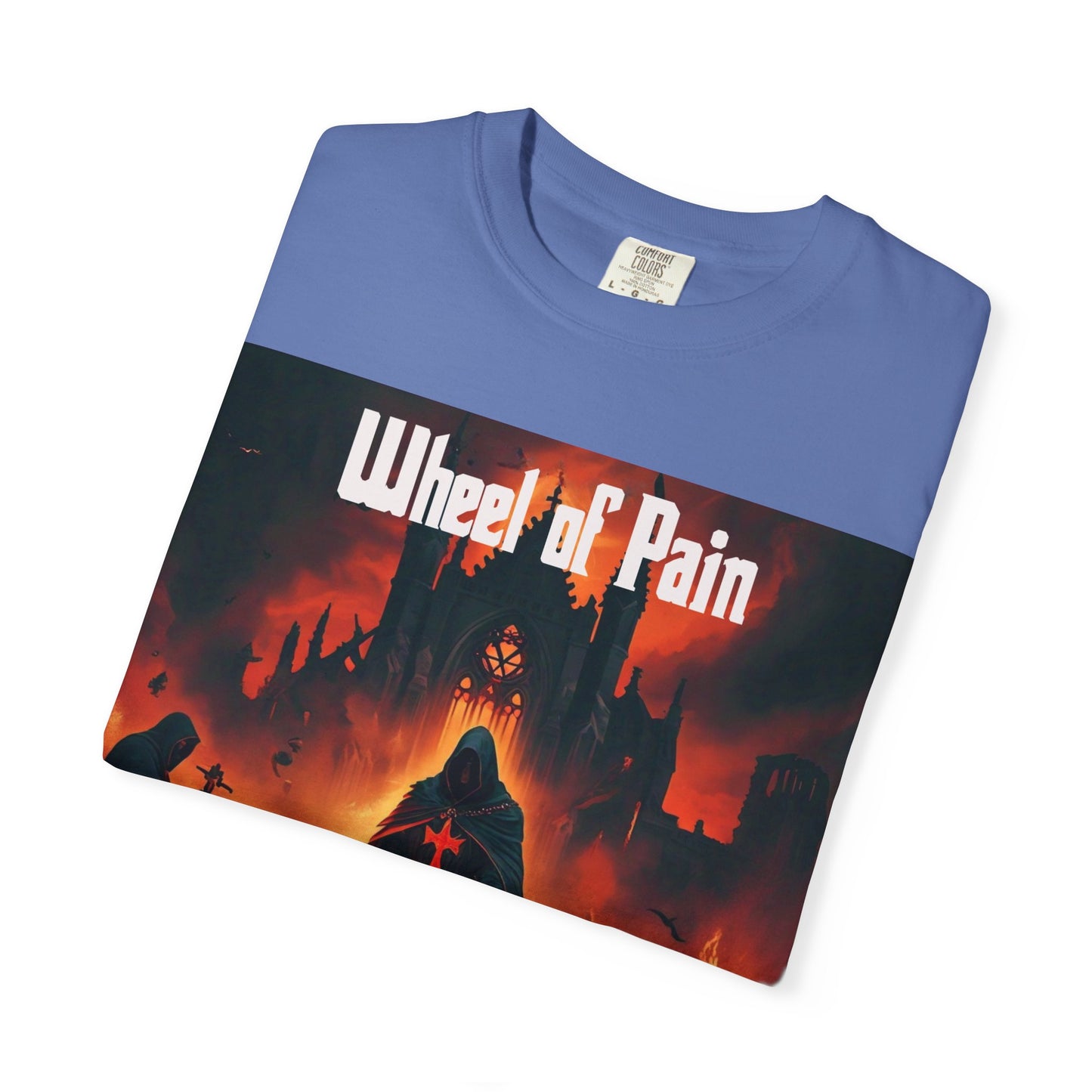 Wheel of Pain Gothic Templar Graphic T-Shirt, Unisex Tee for Fans, Cool Gift for Music Lovers, Halloween Shirt, Retro Vintage Style