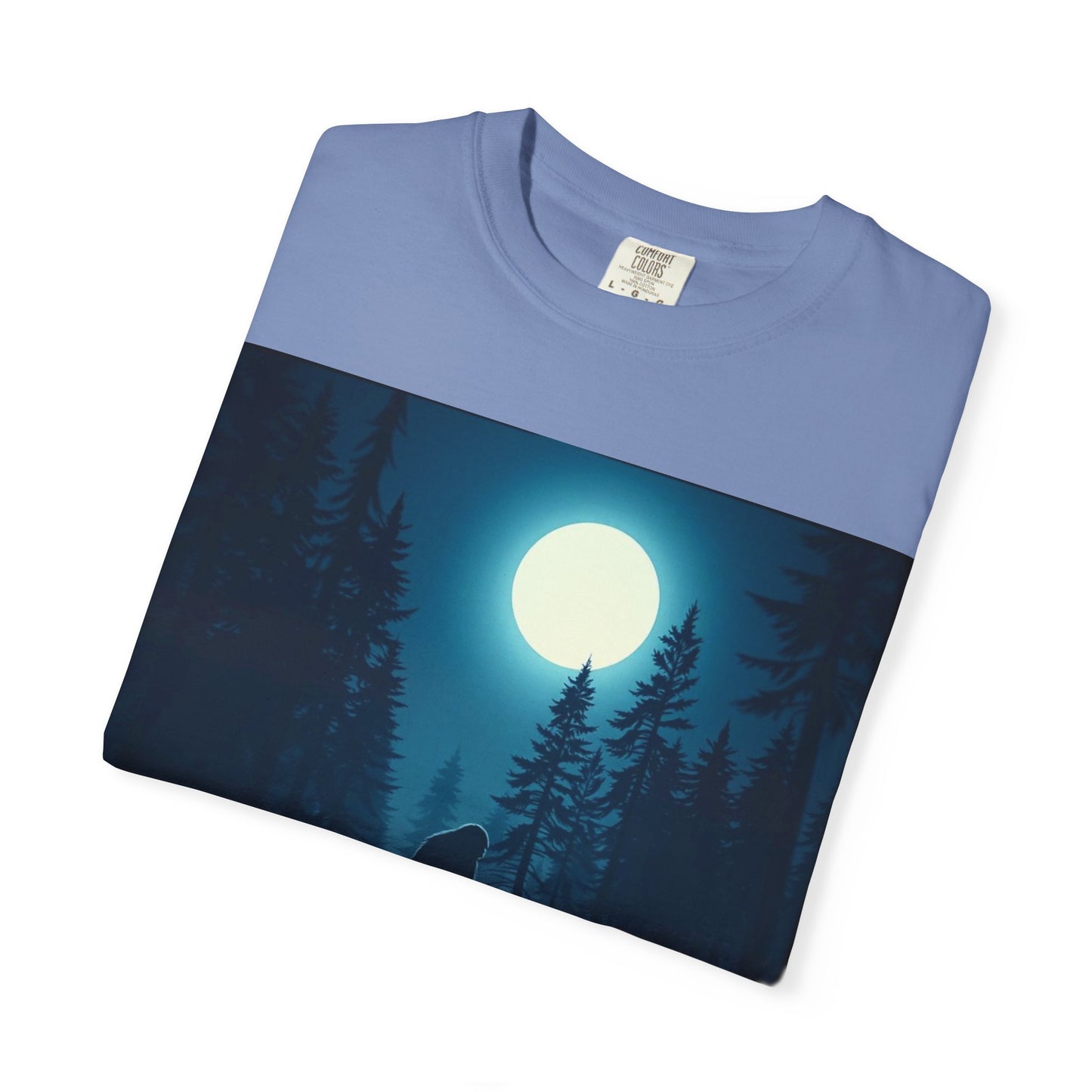 Moonlit Forest Snowboarder T-Shirt, Cozy Adventure Tee, Winter Sports Gift, Unisex Apparel, Outdoor Vibes