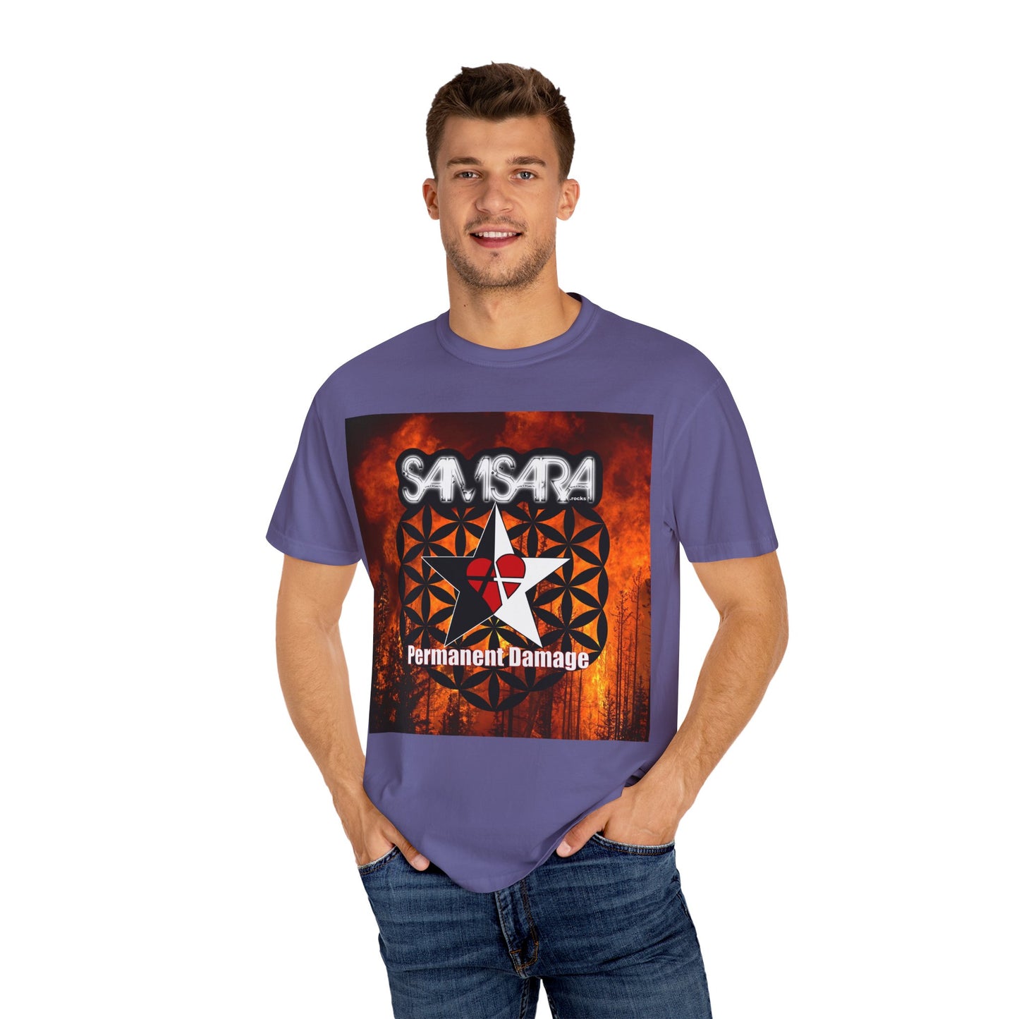 'Permanent Damage' by Samsara, Bold Graphic T-Shirt, Music Festival Gear, Unisex Casual Tee, Unique Gift for Friends, Statement Apparel, Concert Outfit
