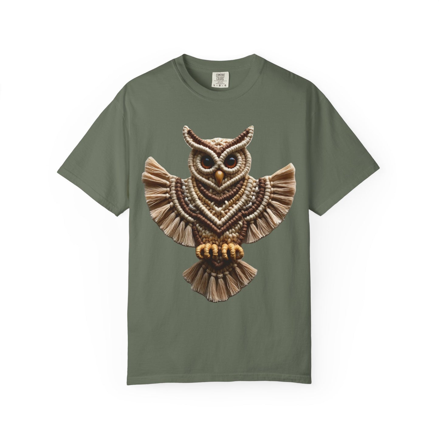 Artistic Macrame Owl T-Shirt, Unisex Graphic Tee, Nature Lover Gift, Bohemian Style Shirt, Wildlife Art Apparel, Unique Owl Design