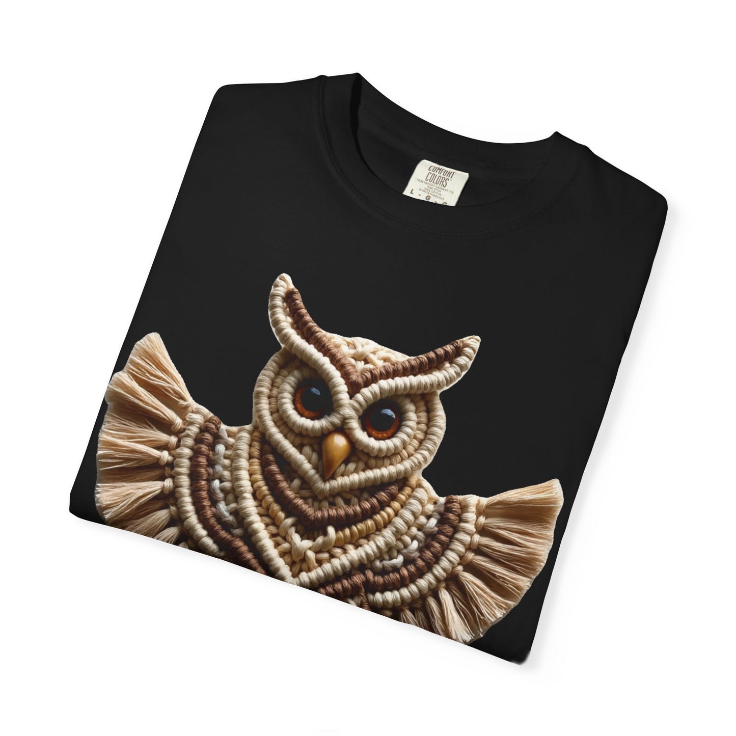 Artistic Macrame Owl T-Shirt, Unisex Graphic Tee, Nature Lover Gift, Bohemian Style Shirt, Wildlife Art Apparel, Unique Owl Design