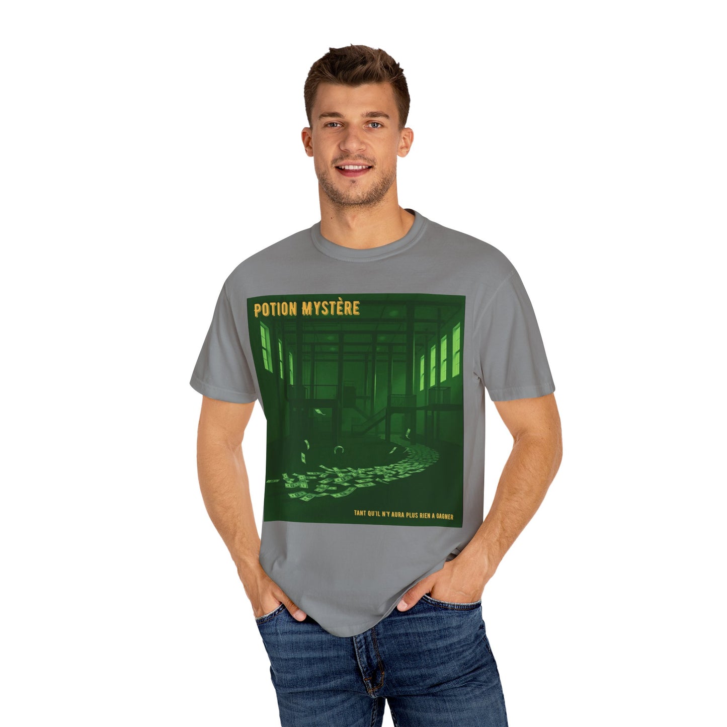 'Tant Qu'il N'Y Aura Plus Rien À Gagner' par Potion Mystère, Money Trail Unisex T-Shirt, Vintage Graphic Tee, Gift for Industrial Music Lovers, Casual Wear, Unique Graphic Shirt