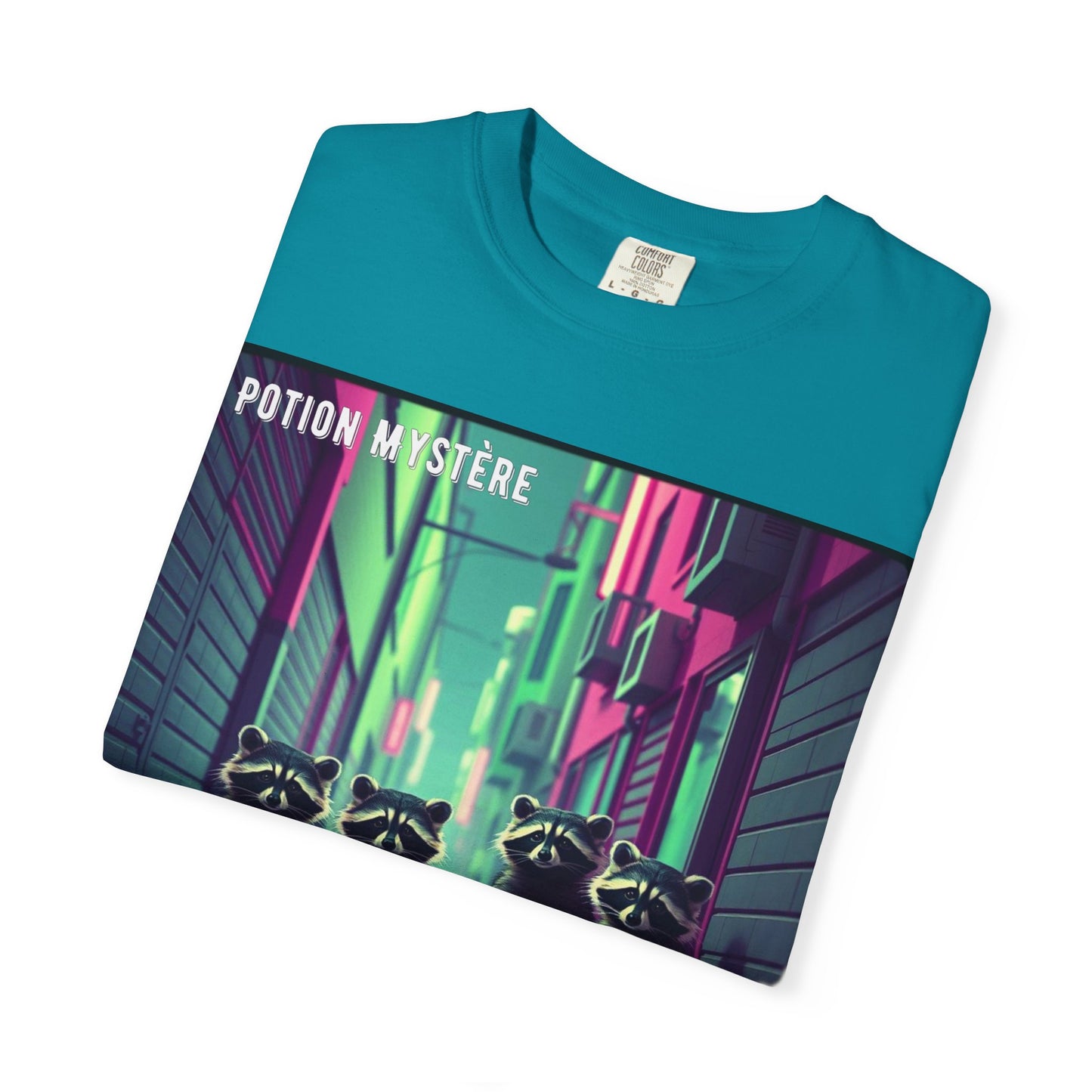 'On Est Né Pour Des Ti Pains' par Potion Mystère, Racoons Graphic Tee for Nature Lovers, Unisex Shirt for Pop Punk Song, Gift for Gamers, Casual Wear, Eco-Friendly Apparel