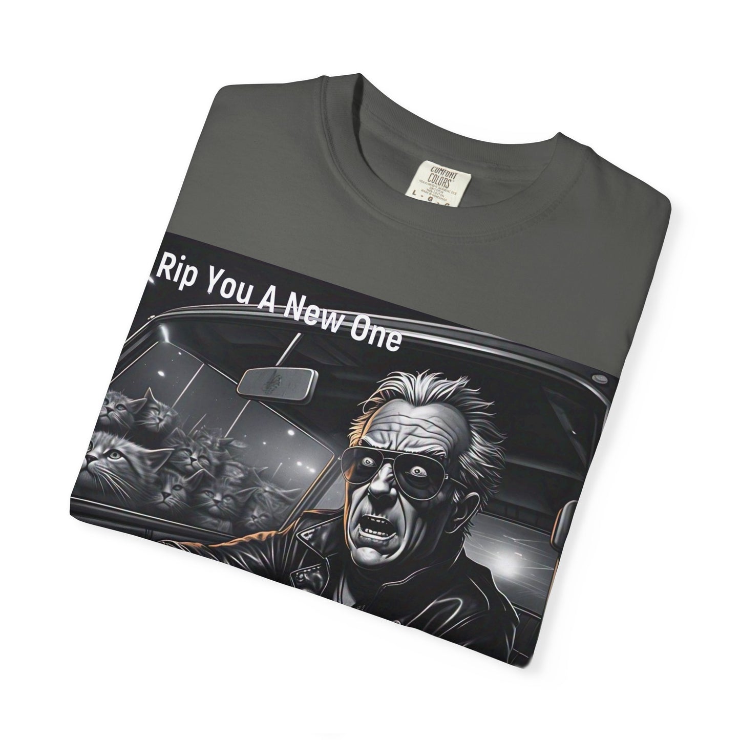 'Grandpa Hates Cats' by Rip You A New One, Humorous Cat Lover T-shirt, Vintage Graphic Tee Shirt, Funny Gift for Cat Owners, Unisex Casual Wear
