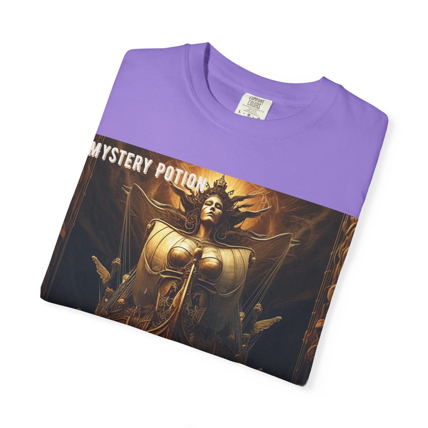 Mystery Potion Unisex Garment-Dyed T-shirt, Vintage Graphic Tee, Gift for Art Lovers, Casual Wear, Unique Clothing
