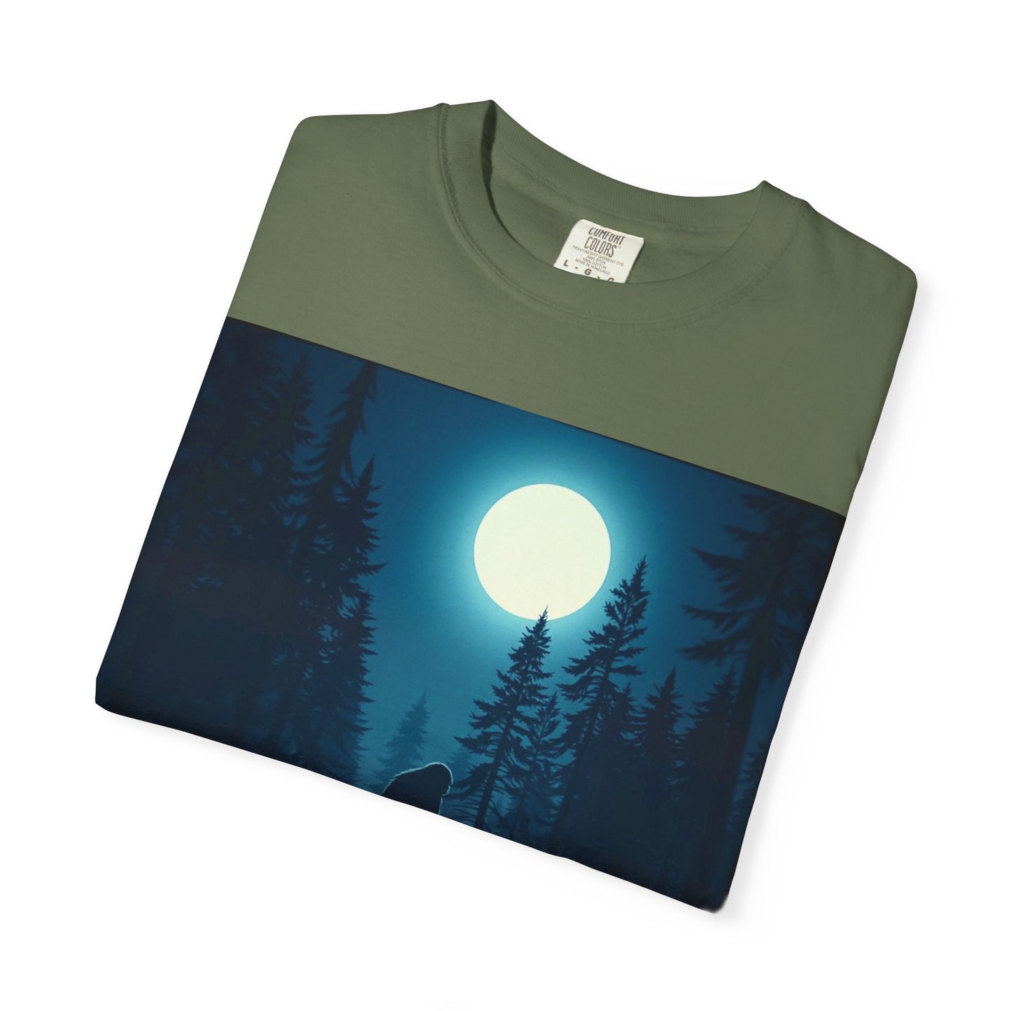 Moonlit Forest Snowboarder T-Shirt, Cozy Adventure Tee, Winter Sports Gift, Unisex Apparel, Outdoor Vibes