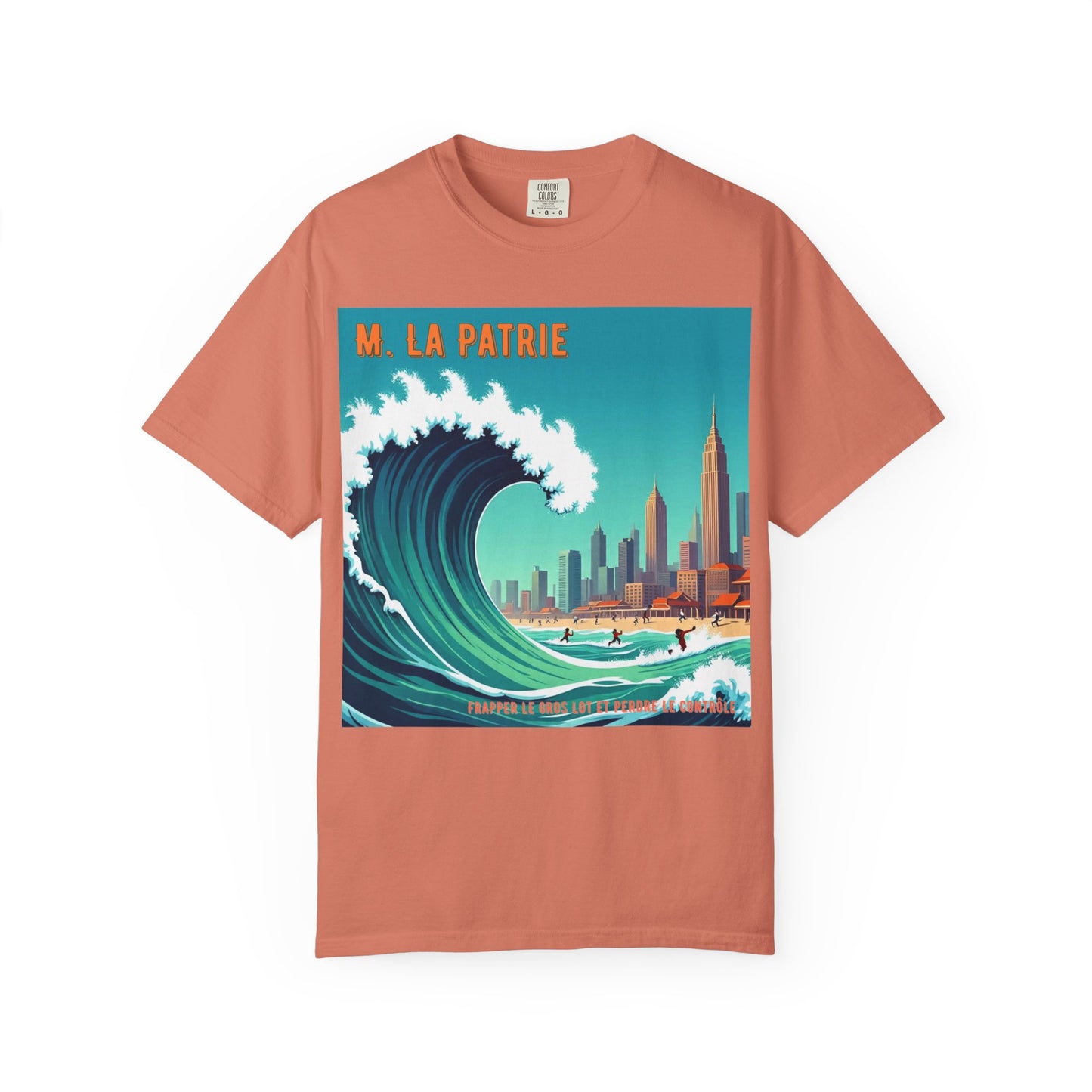 'Frapper Le Gros Lot et Perdre Le Contrôle' de M. La Patrie, Ocean Vibes Graphic T-Shirt - Summer Beach Wear, Casual Fashion, Beach Vacation Gift, Relaxed Fit Tee, Cool Graphic Shirt